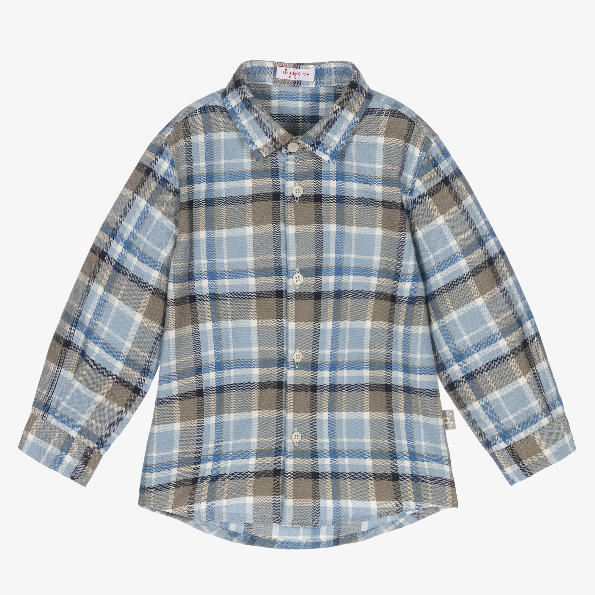 Il Gufo blue linen hotsell italian shirt