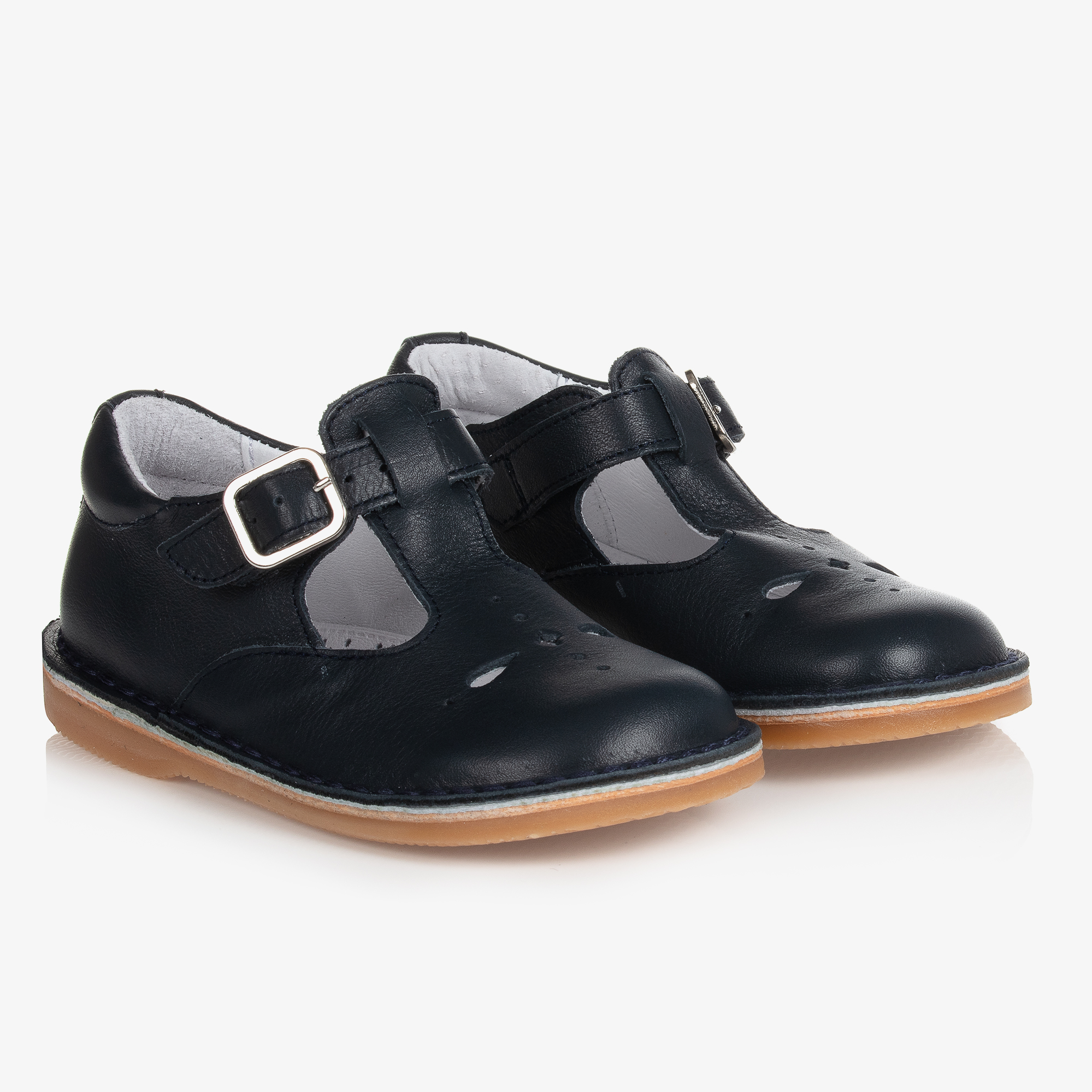 Jacadi Paris Smooth Leather Shoes popular with Straps Navy Blue Little Kids EU Size 27