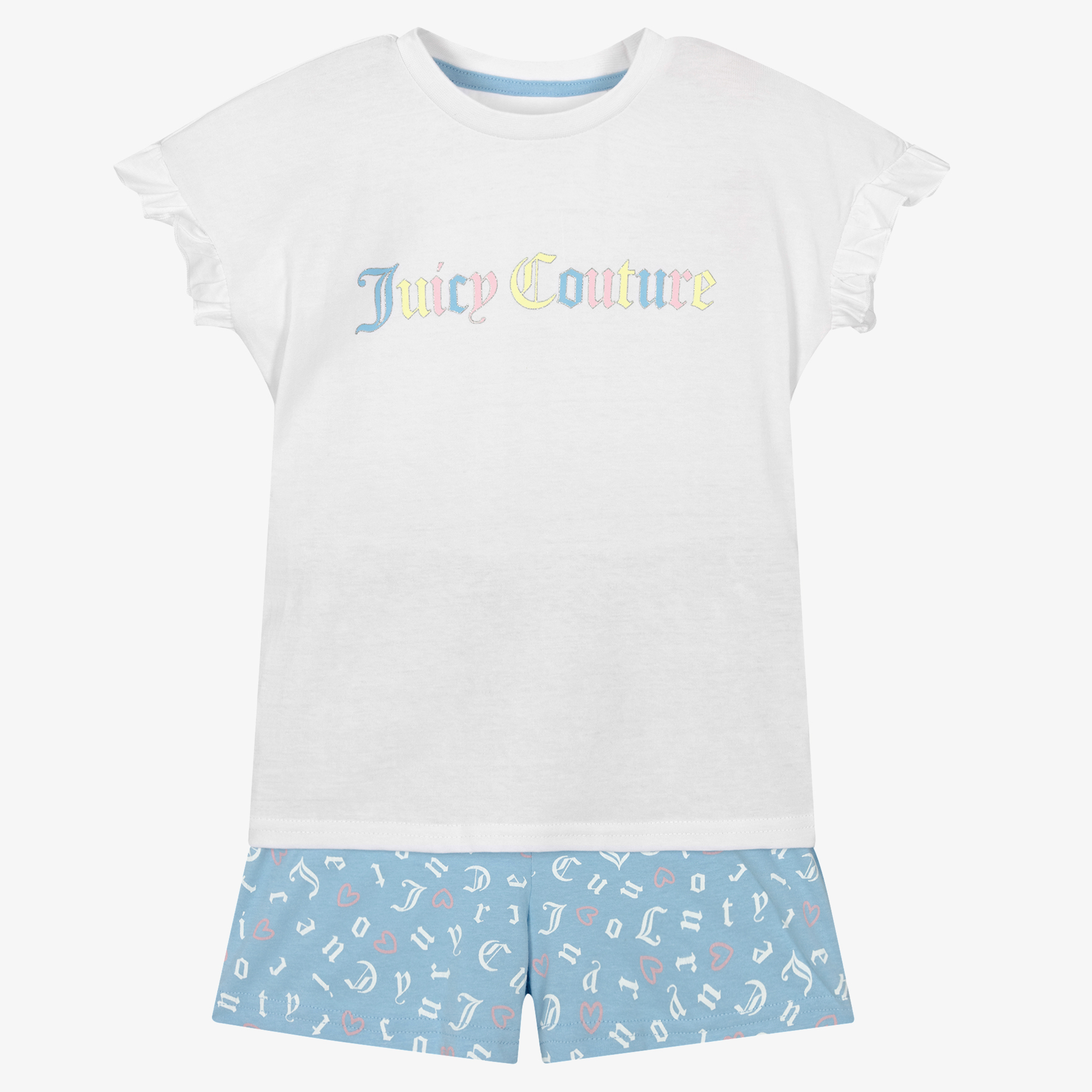 Juicy Couture - Girls Cotton Logo Shorts Set