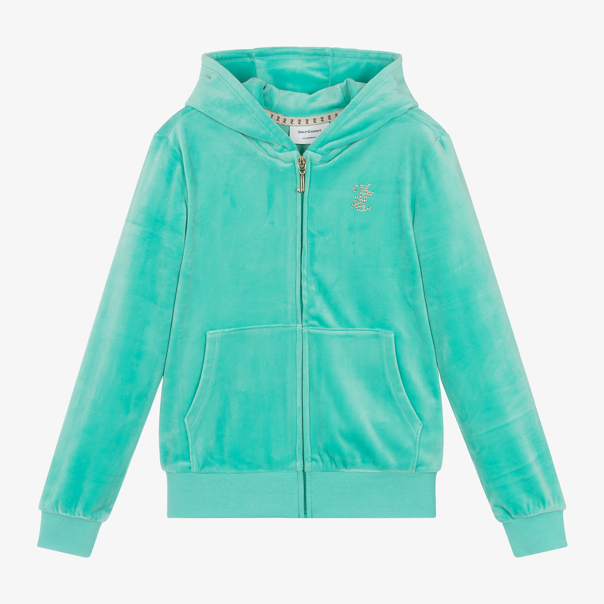 Juicy Couture Girls Green Velour Zip Up Top Childrensalon Outlet