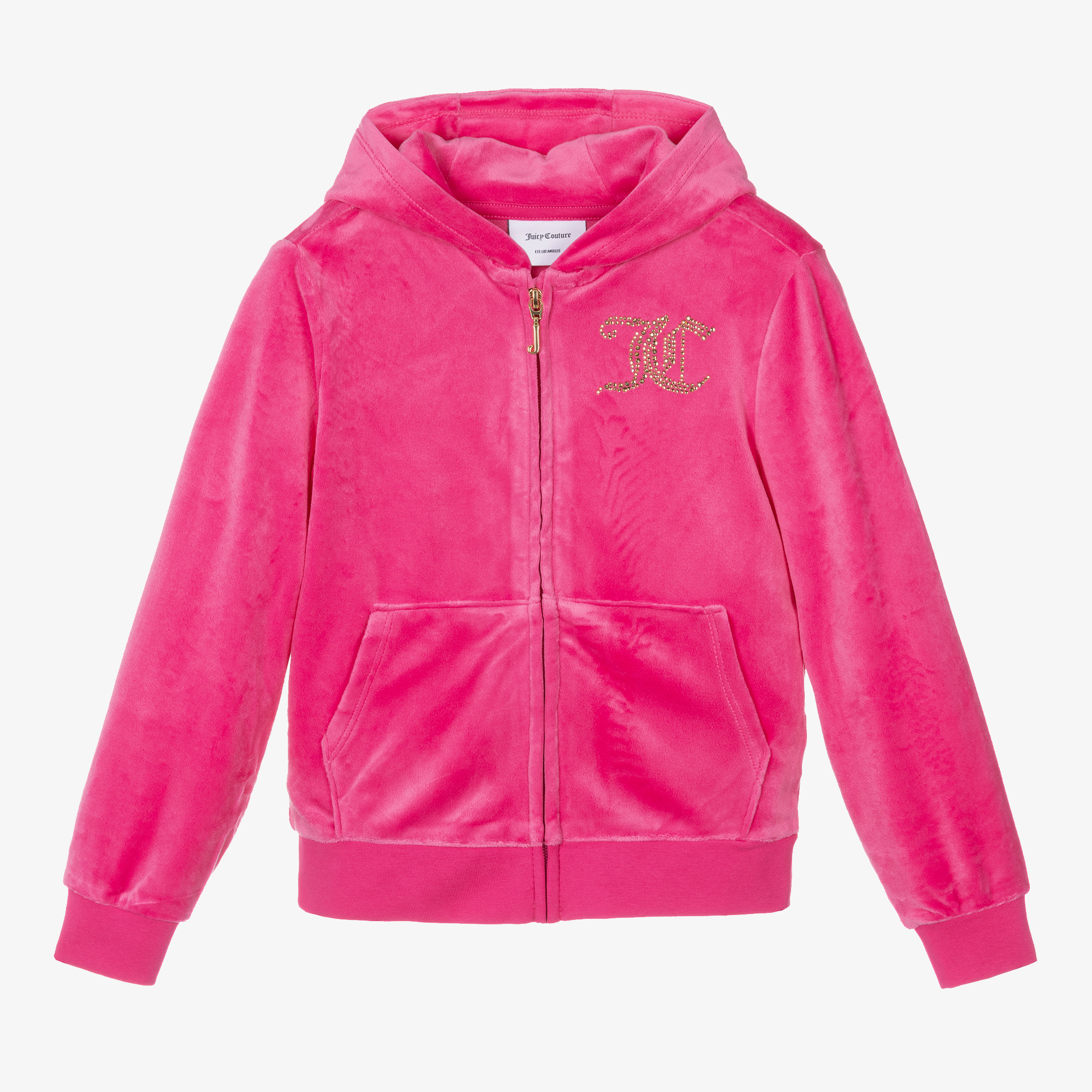 Juicy Couture Kids Girls Pink Tracksuit Hoodie Zip Up Sweater Size