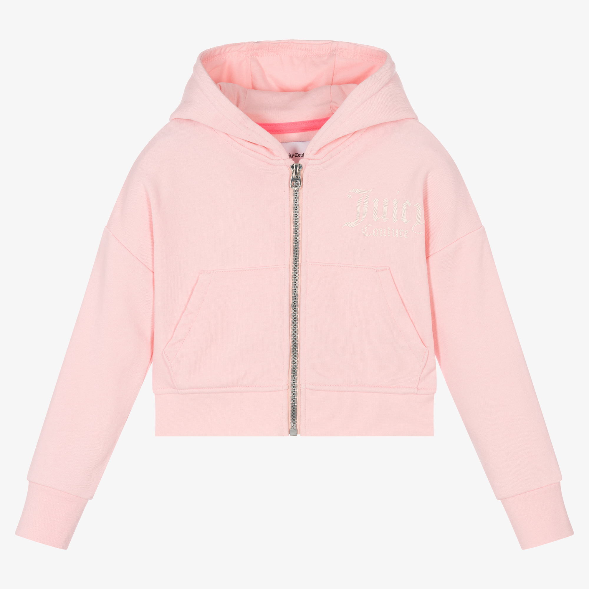 Juicy Couture Girls Pink Logo Zip Up Hoodie