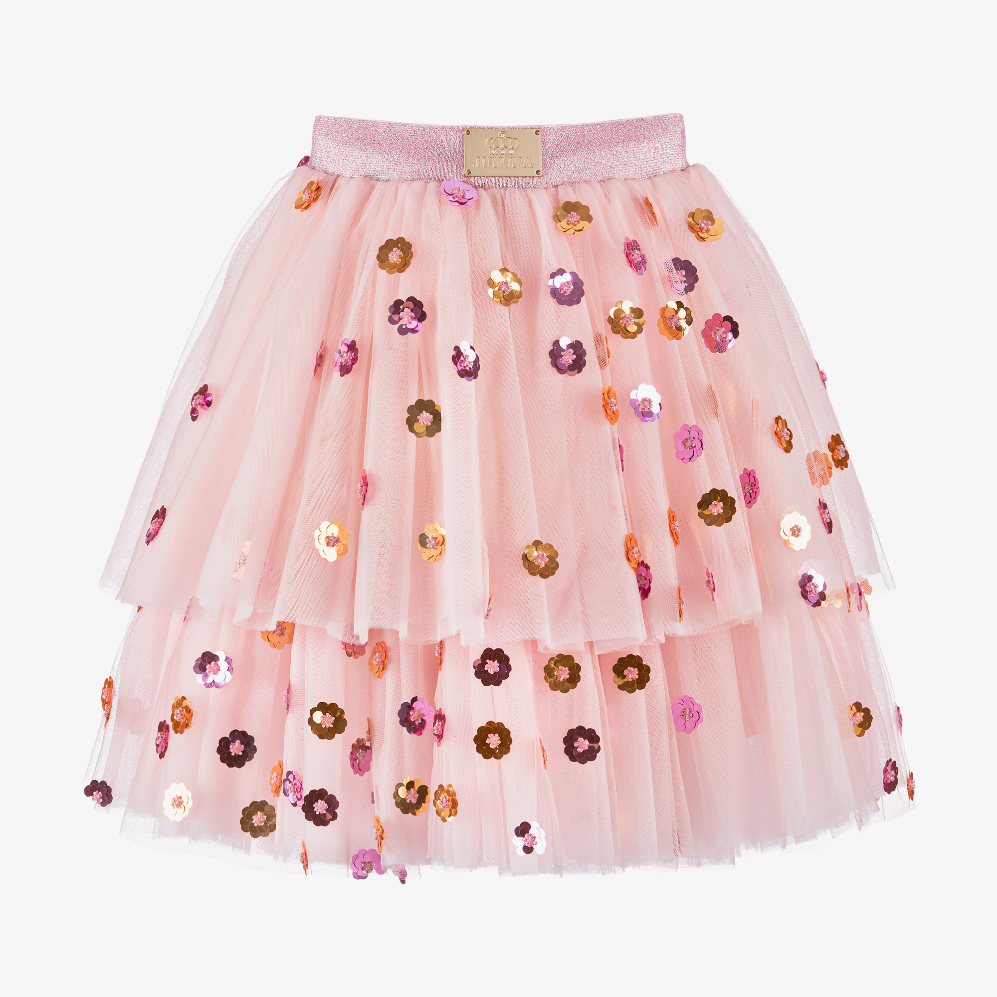 Junona Girls Pink Sequin Tulle Tutu Skirt Childrensalon Outlet