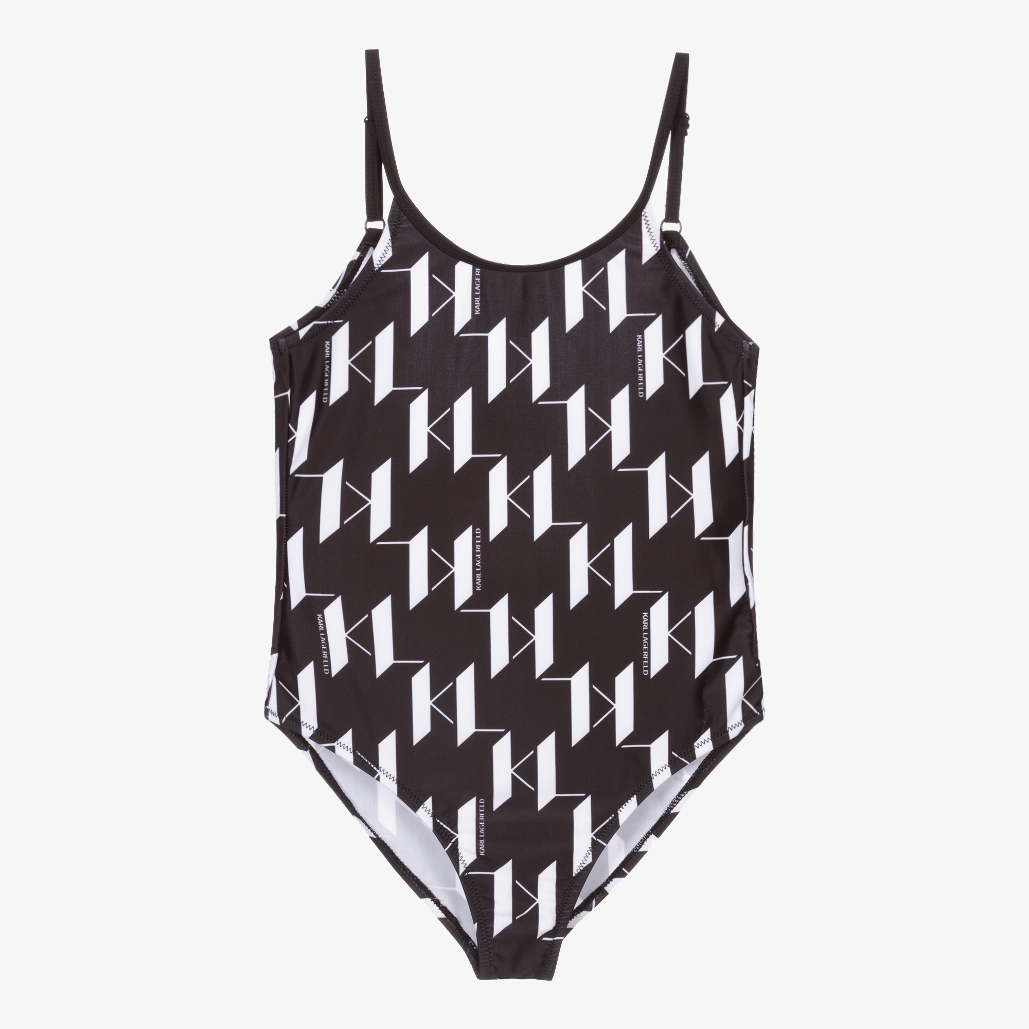 Karl Lagerfeld monogram-print swimsuit - Black