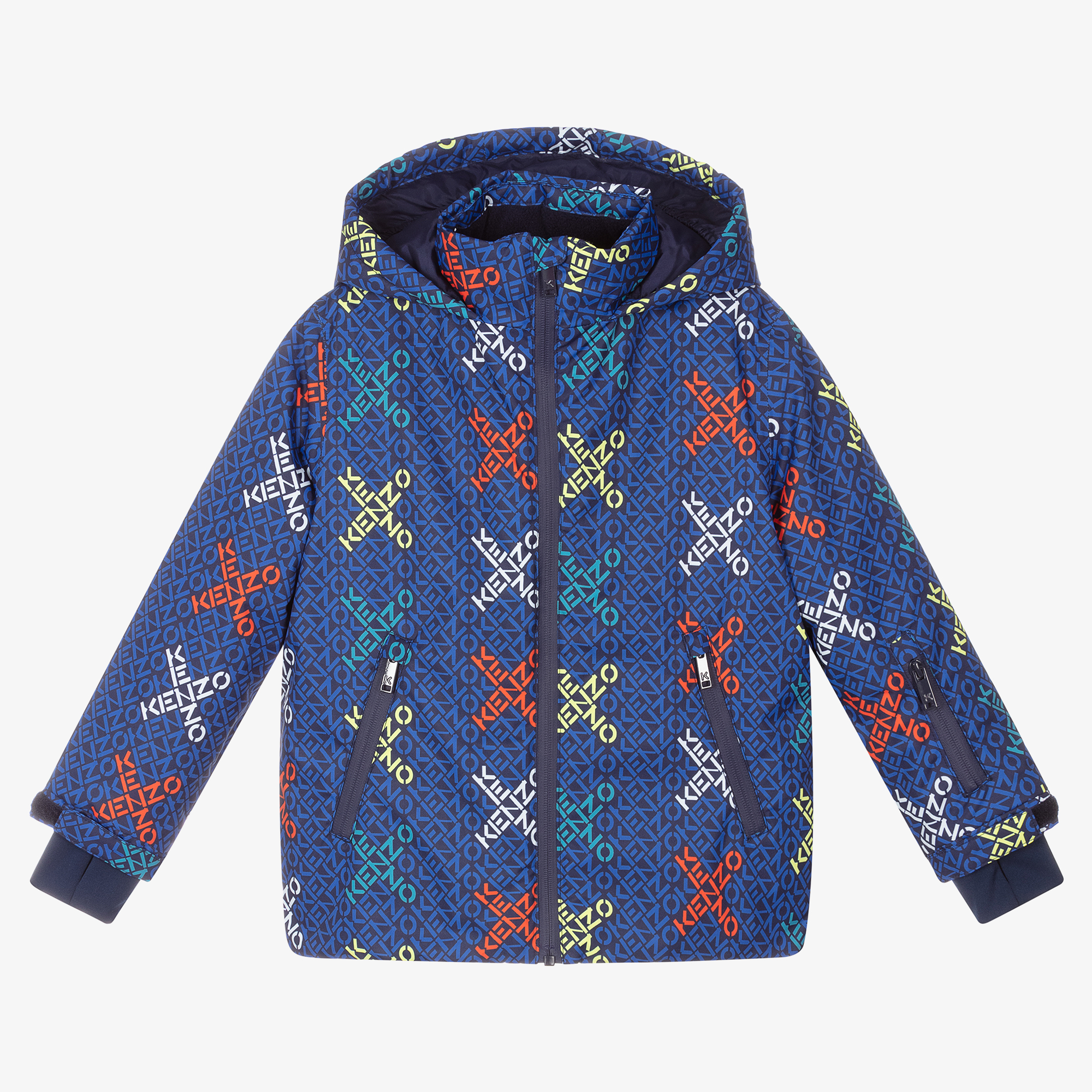 KENZO KIDS Boys Blue Logo Ski Jacket