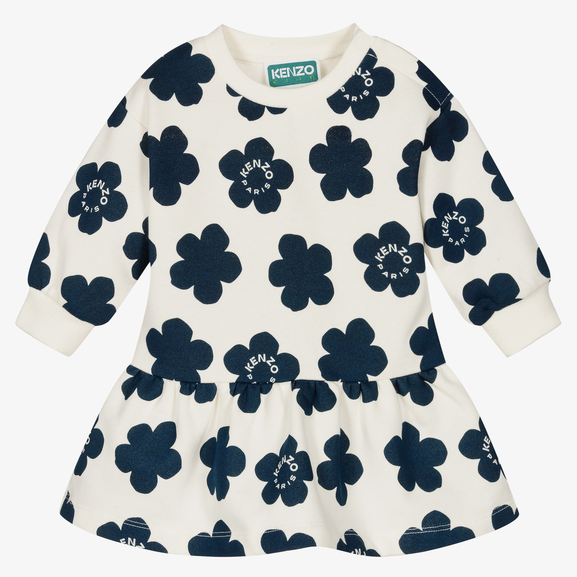 Kenzo Kids White Textured Dot selling Dress