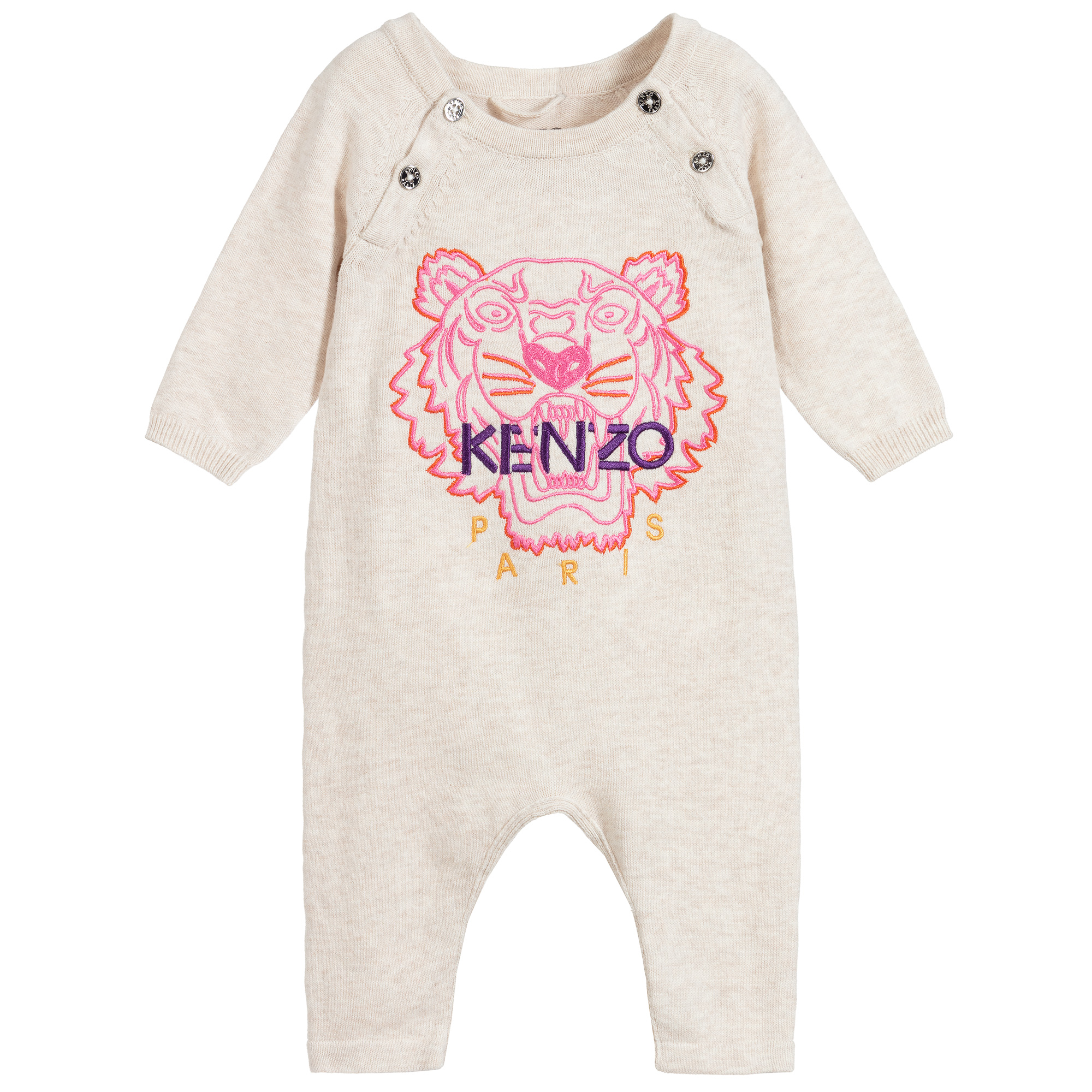 KENZO KIDS Organic Cotton Tiger Babysuit Childrensalon Outlet