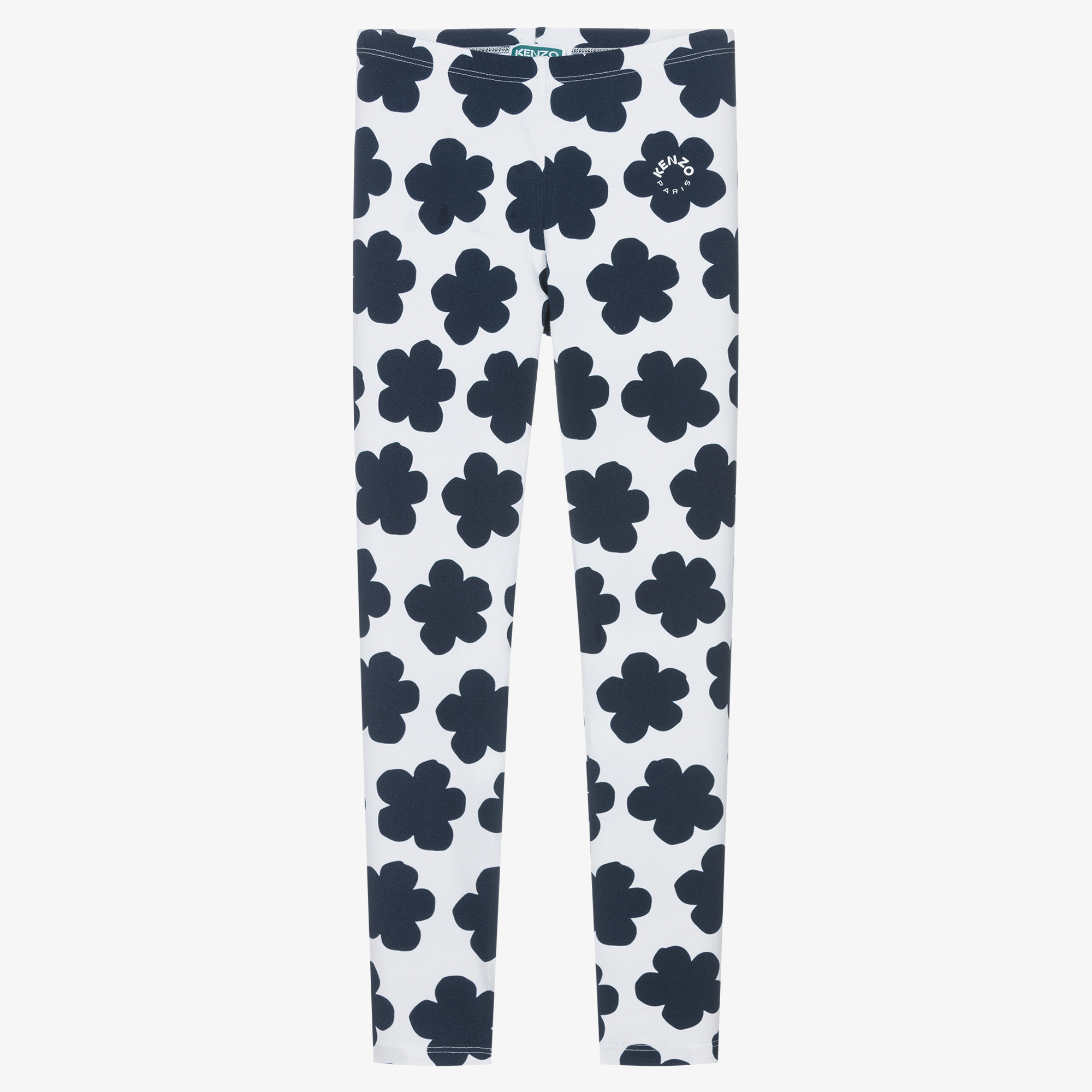 KENZO KIDS Teen Girls Ivory Cotton Boke Flower Leggings