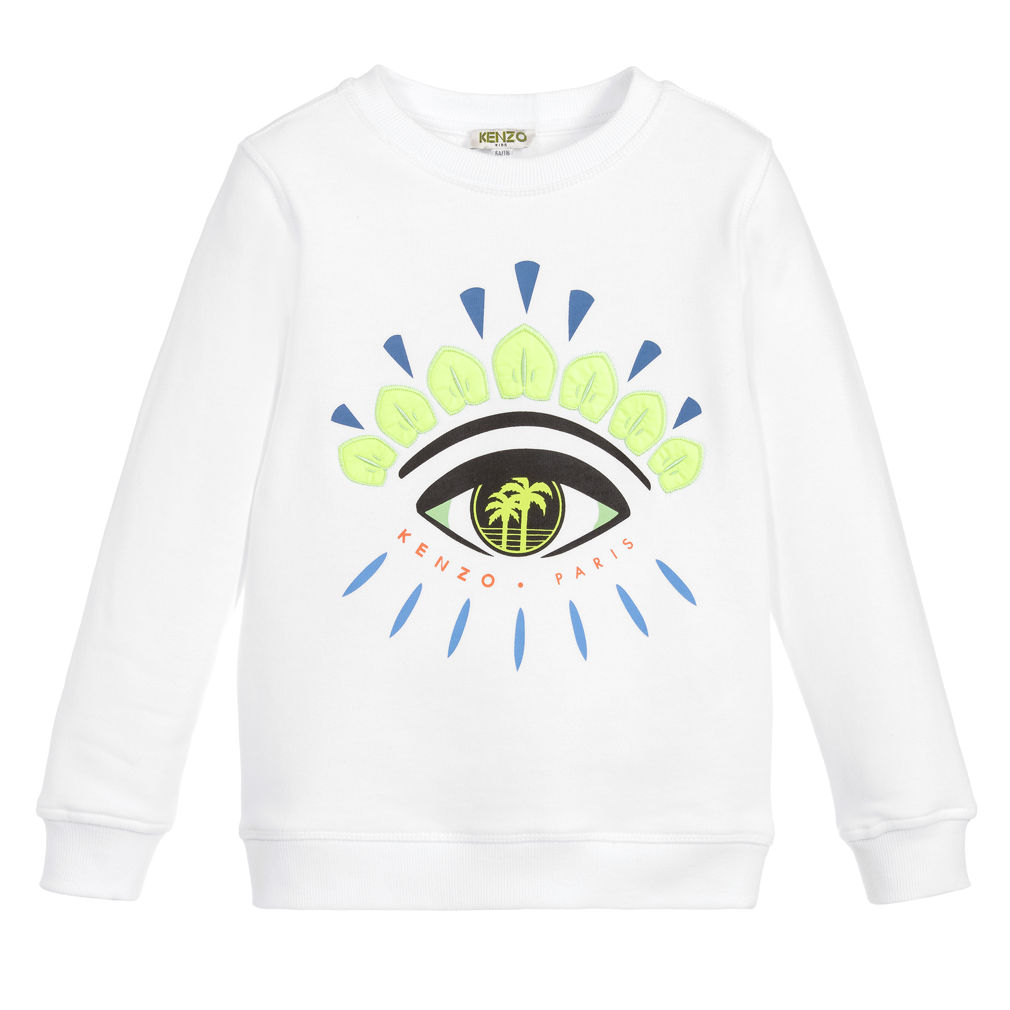 KENZO KIDS White Cotton Eye Sweatshirt Childrensalon Outlet