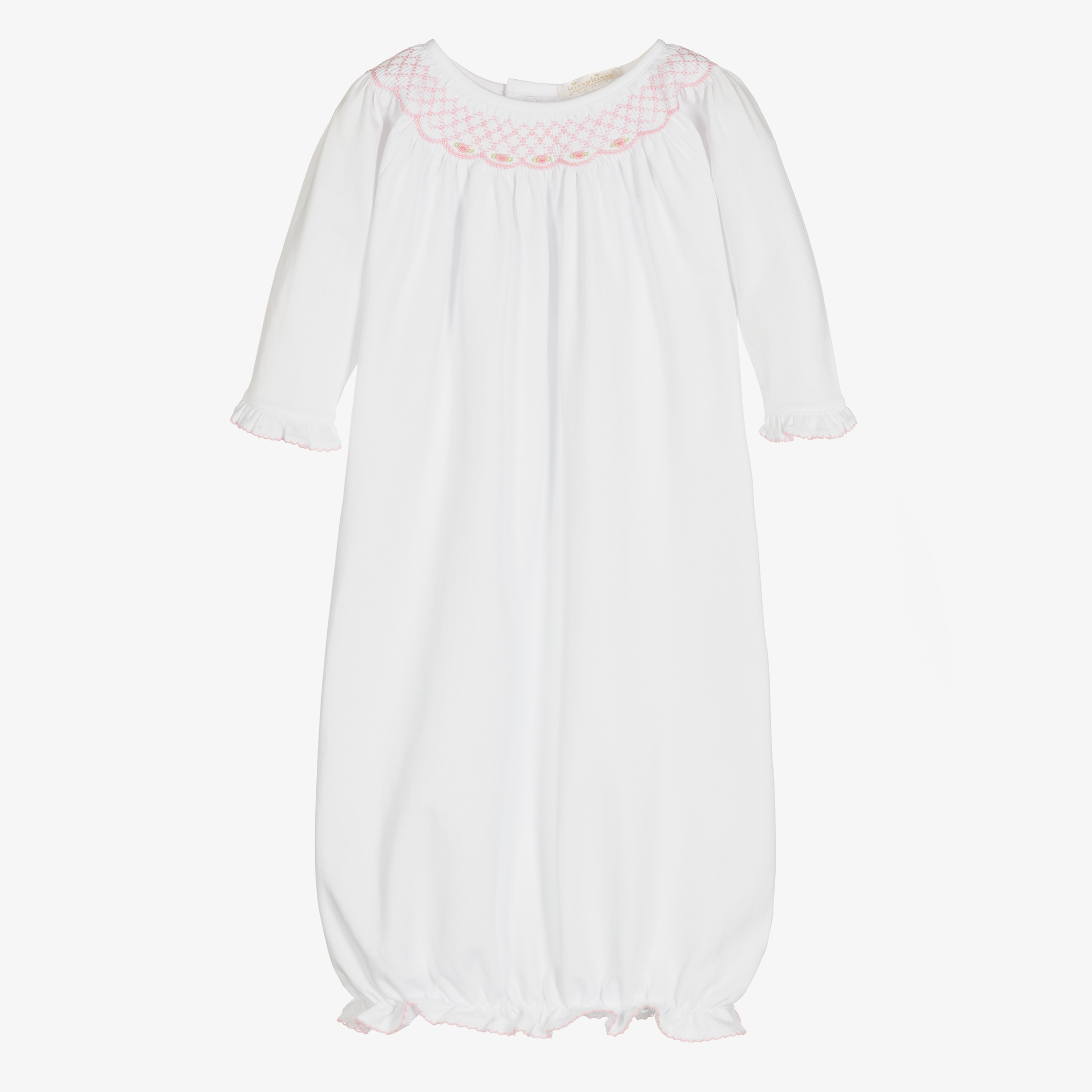 Kissy Kissy Baby Girls Pima Cotton White Day Gown Childrensalon Outlet