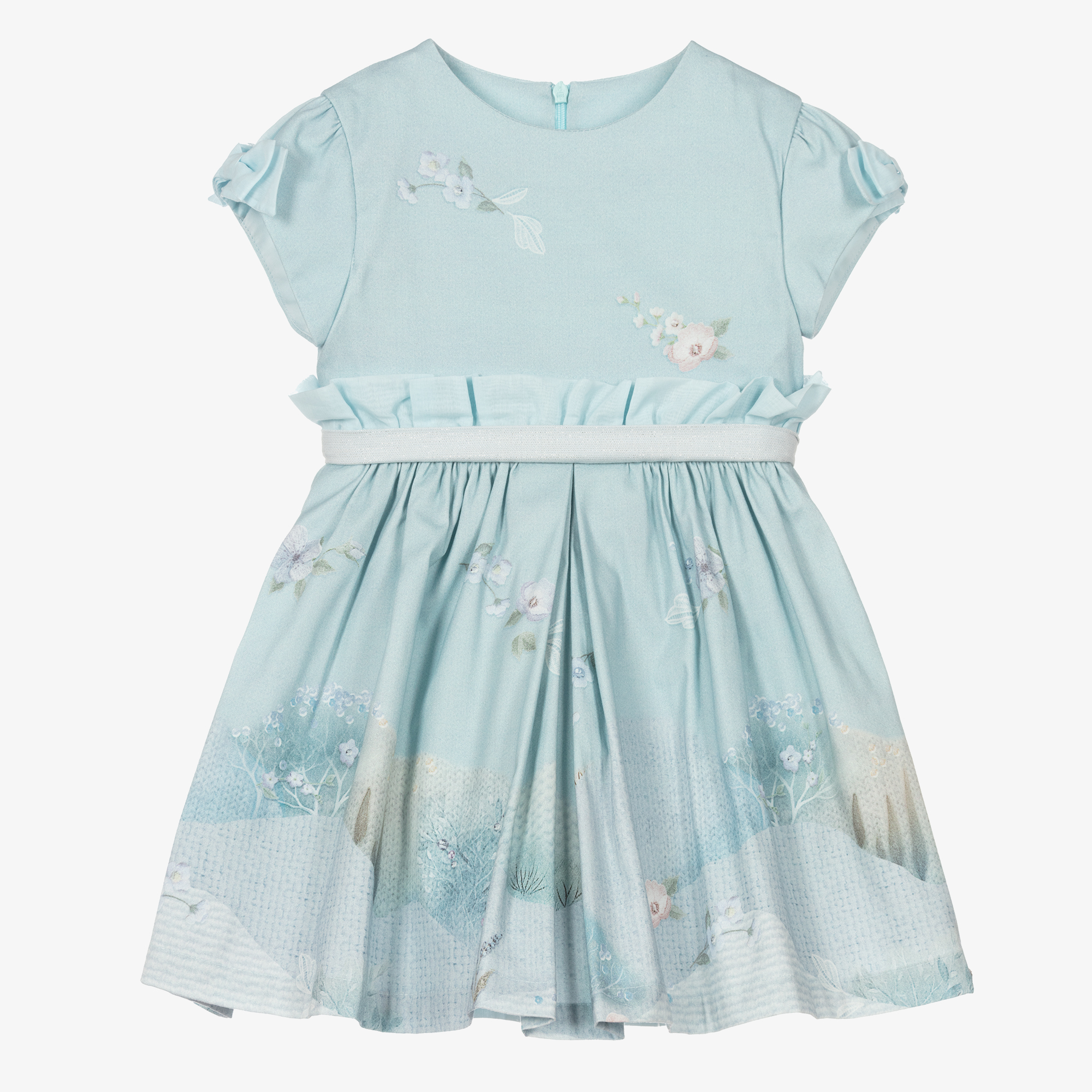 Aqua blue floral clearance dress