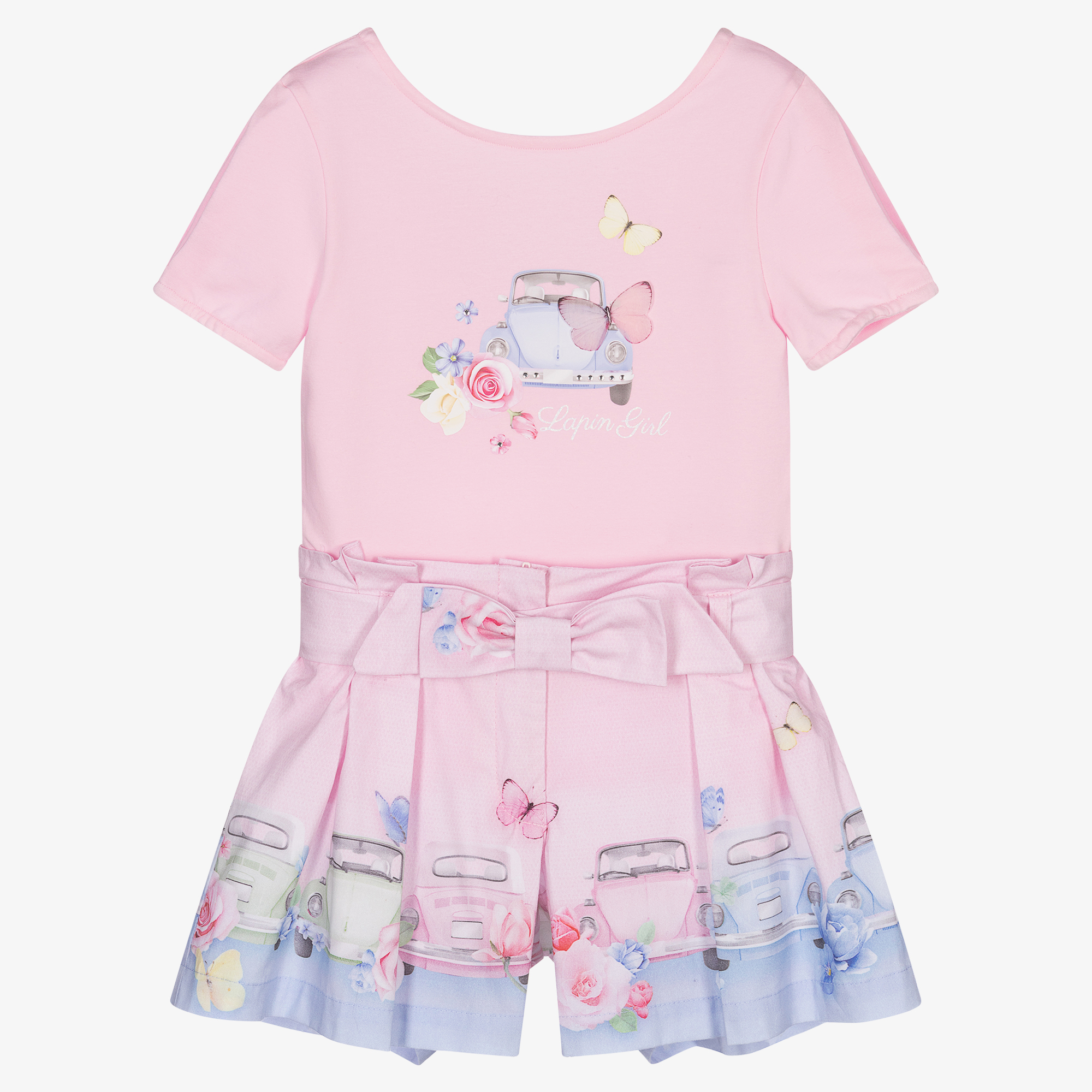 Lapin House - Pink Floral & VW Shorts Set | Childrensalon Outlet