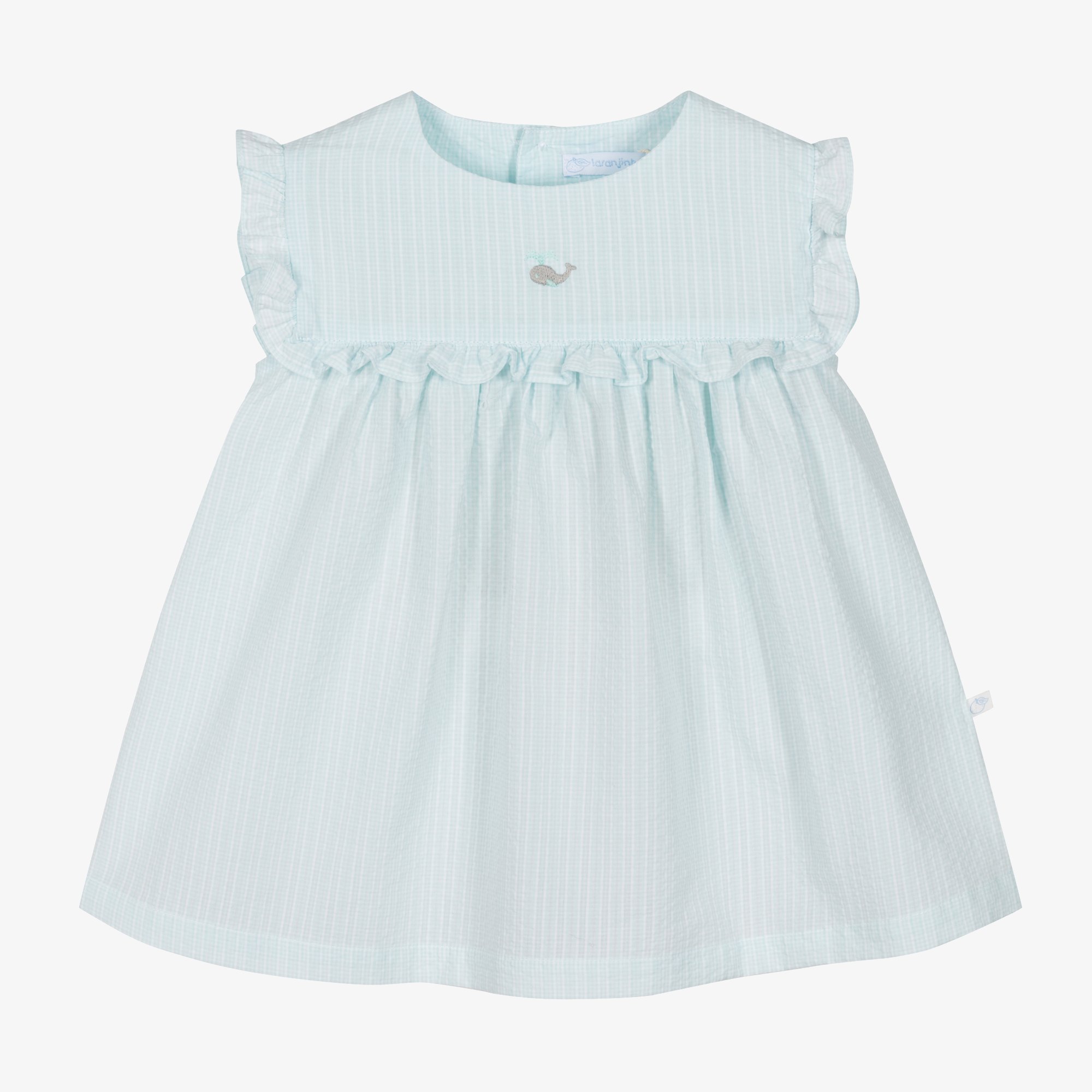 Girls blue 2025 seersucker dress