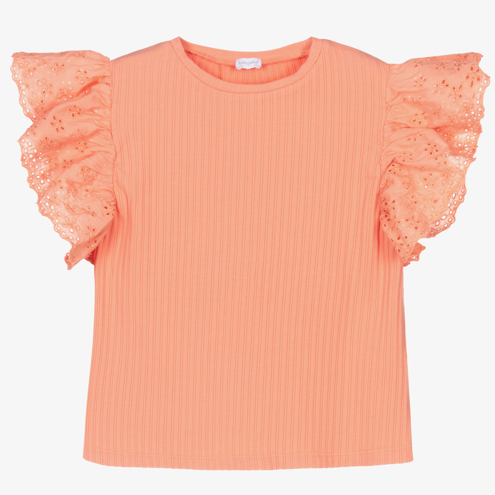 Orange best sale ruffle shirt