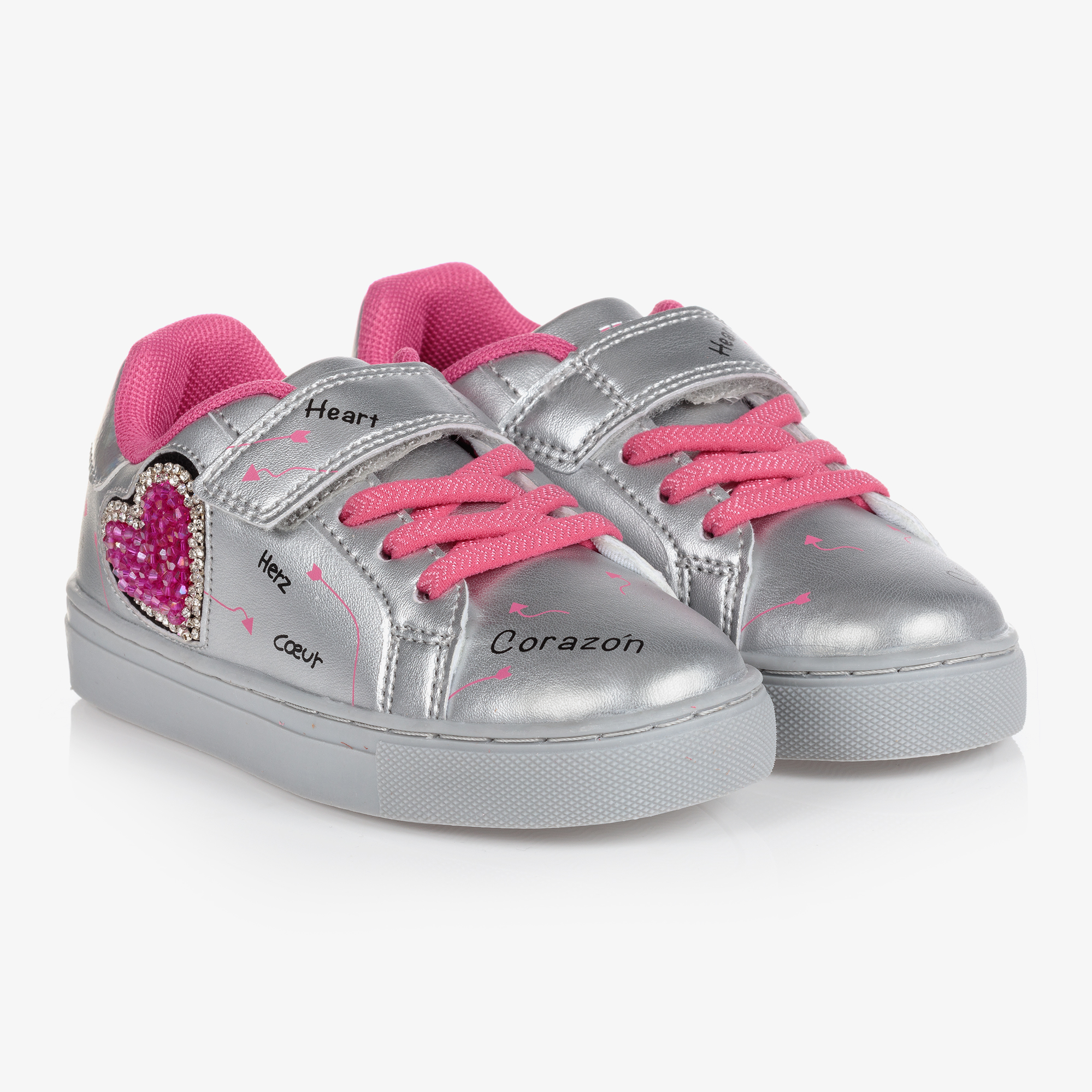 Silver on sale velcro trainers