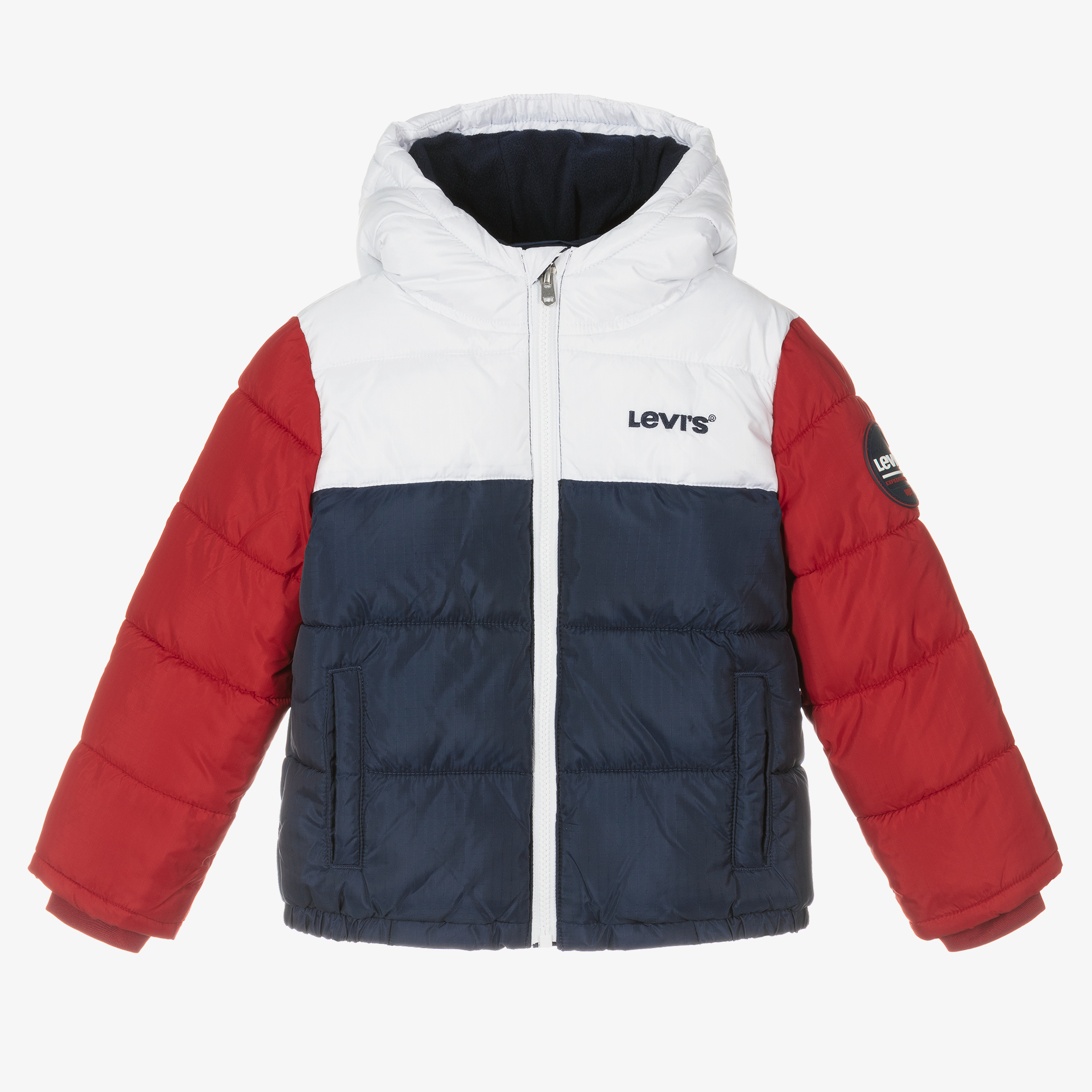 Levi s Boys Blue Red Colourblock Puffer Jacket