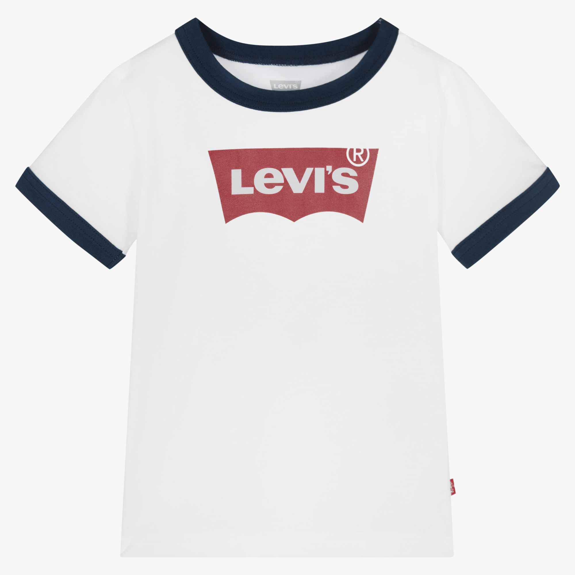 Levi s Boys White Batwing Logo Cotton T Shirt Childrensalon Outlet