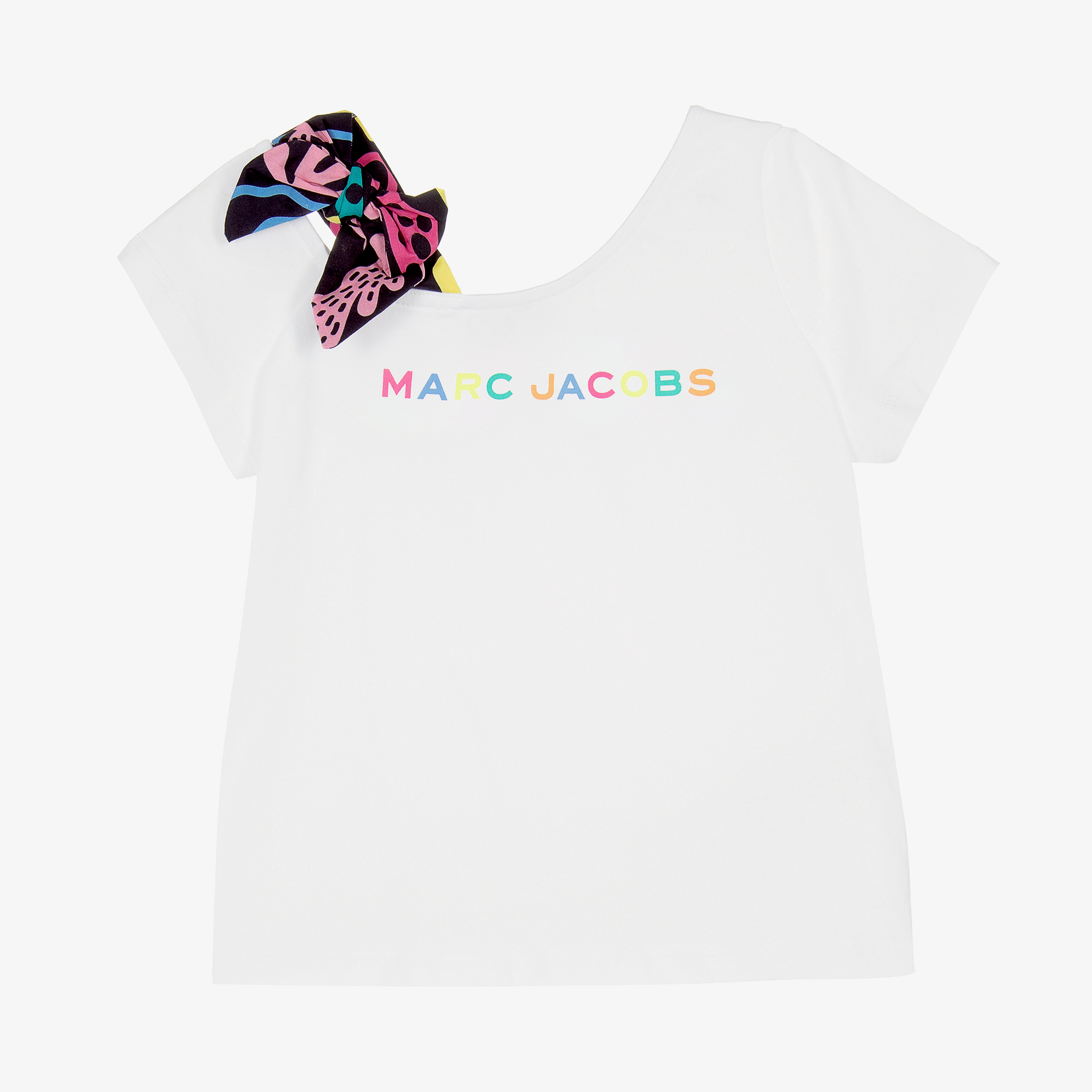 MARC JACOBS Girls White Asymmetric Logo T-Shirt