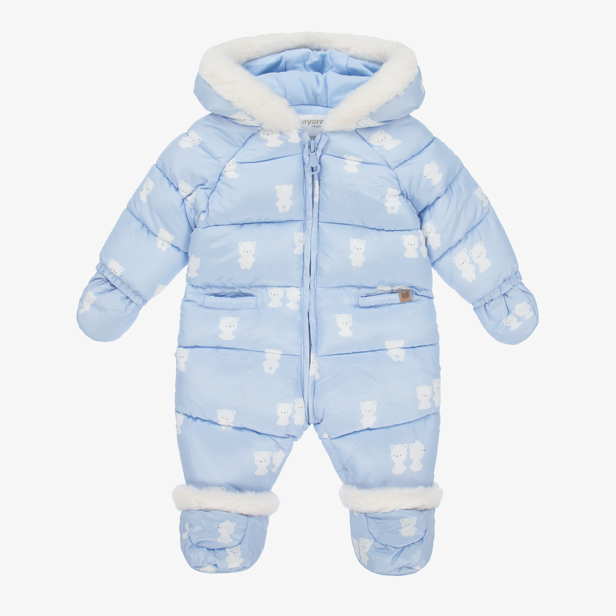 blue snow suit