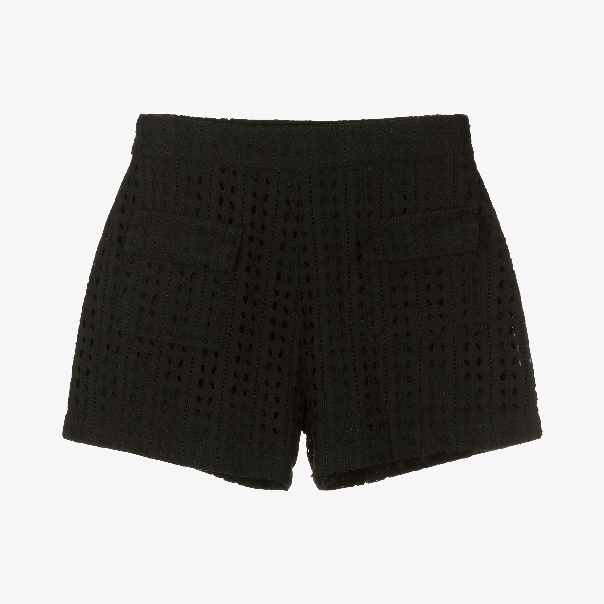 Mayoral Girls Black Broderie Anglaise Shorts