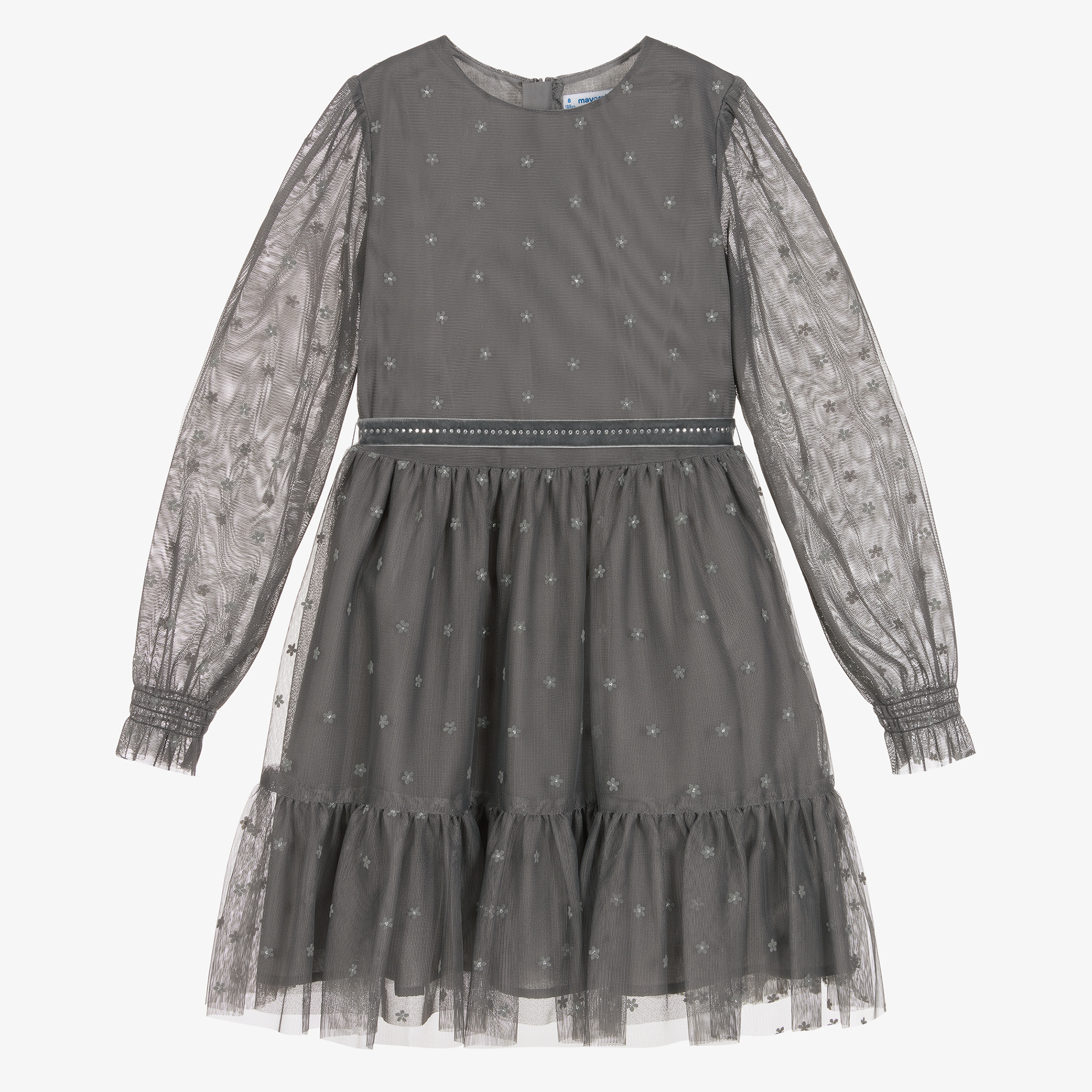 Girls grey hotsell tulle dress