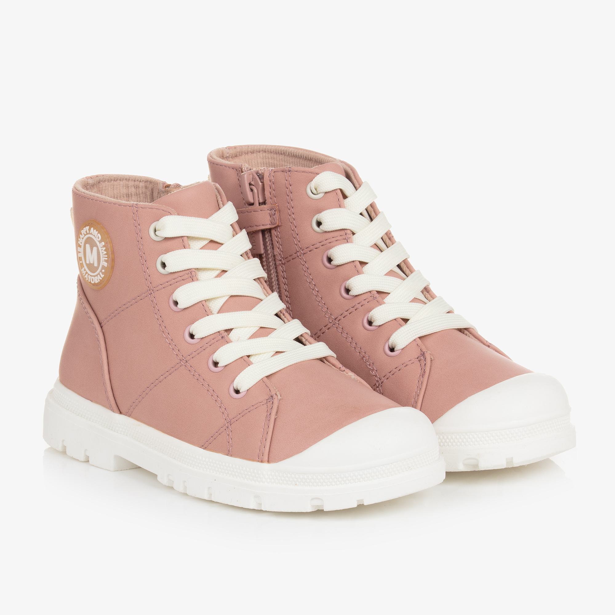 Mayoral Girls Pink Lace Up Ankle Boots