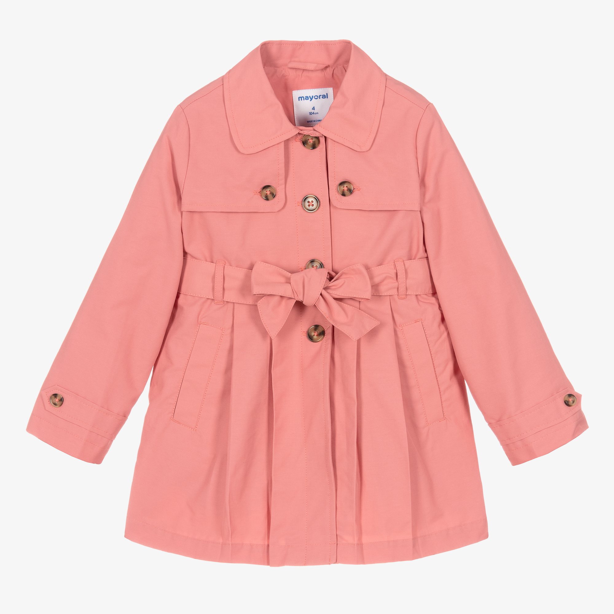 Girls pink trench coat best sale