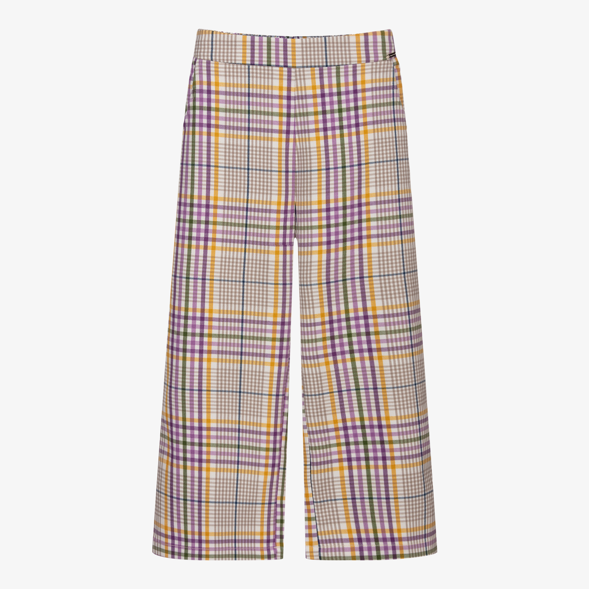 Checked trousers yellow best sale