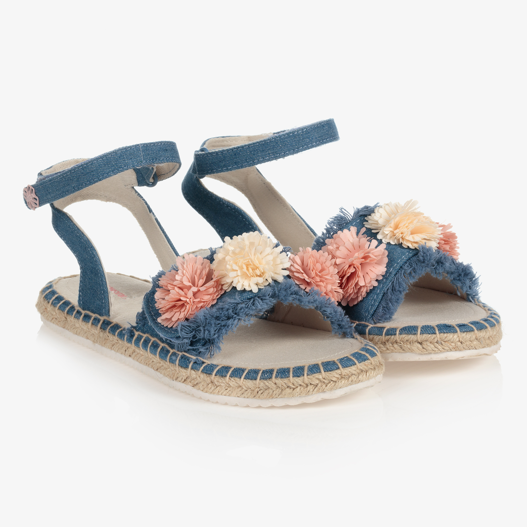 Blue floral sandals hot sale