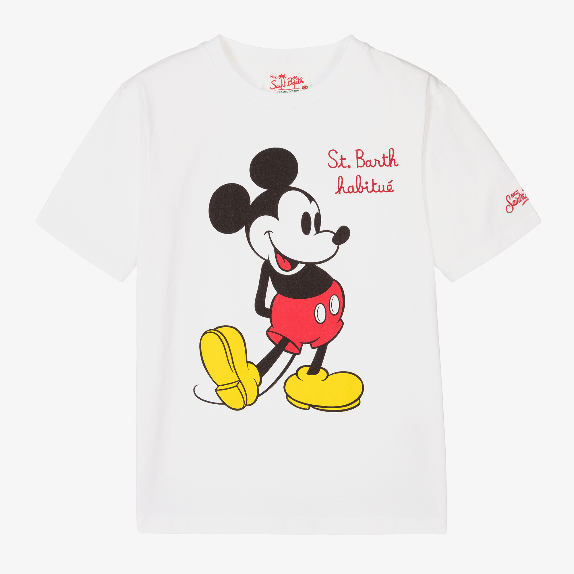 MC2 Saint Barth Teen Boys White Disney Mickey Mouse T Shirt Childrensalon Outlet