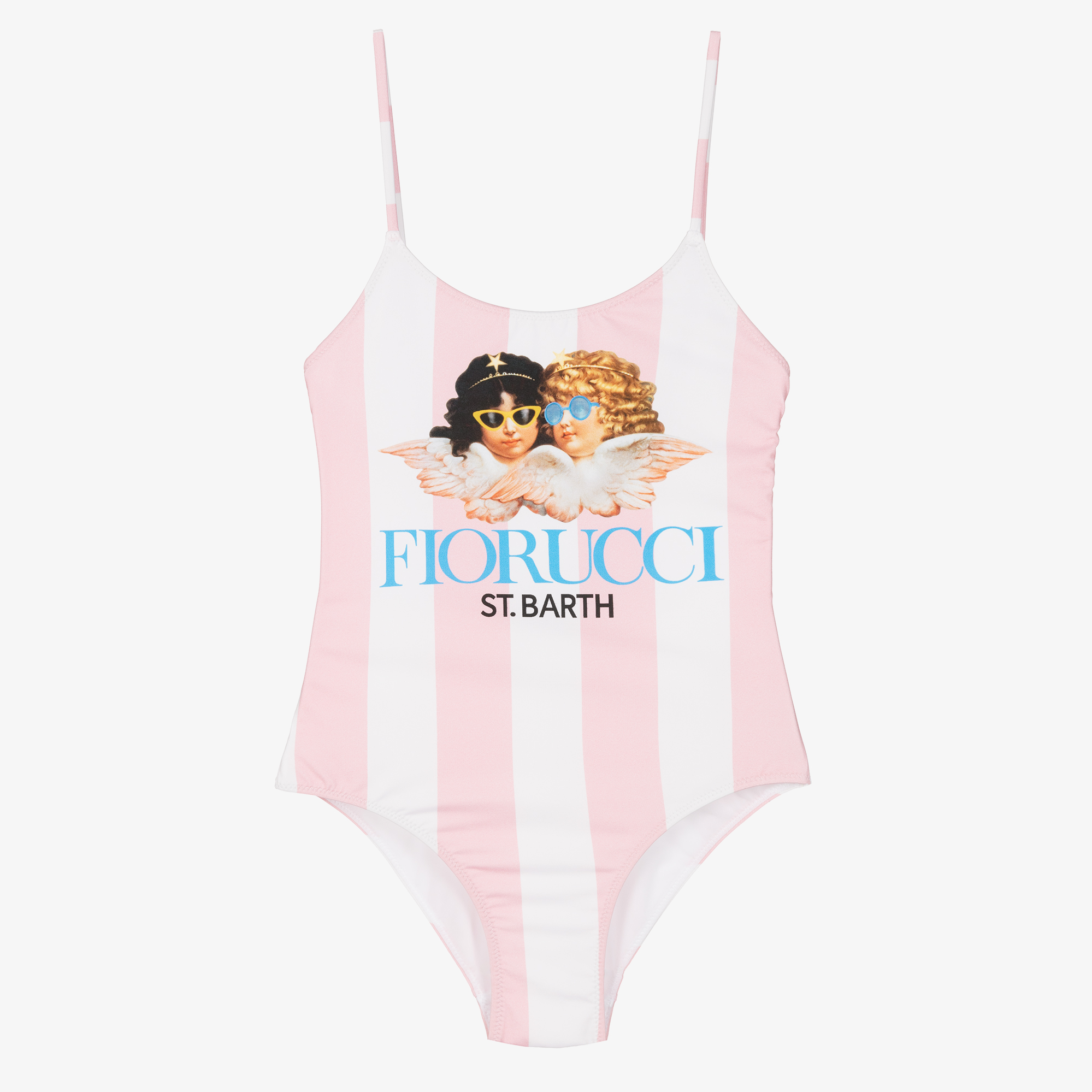 MC2 Saint Barth Teen Girls Pink White Fiorucci Swimsuit