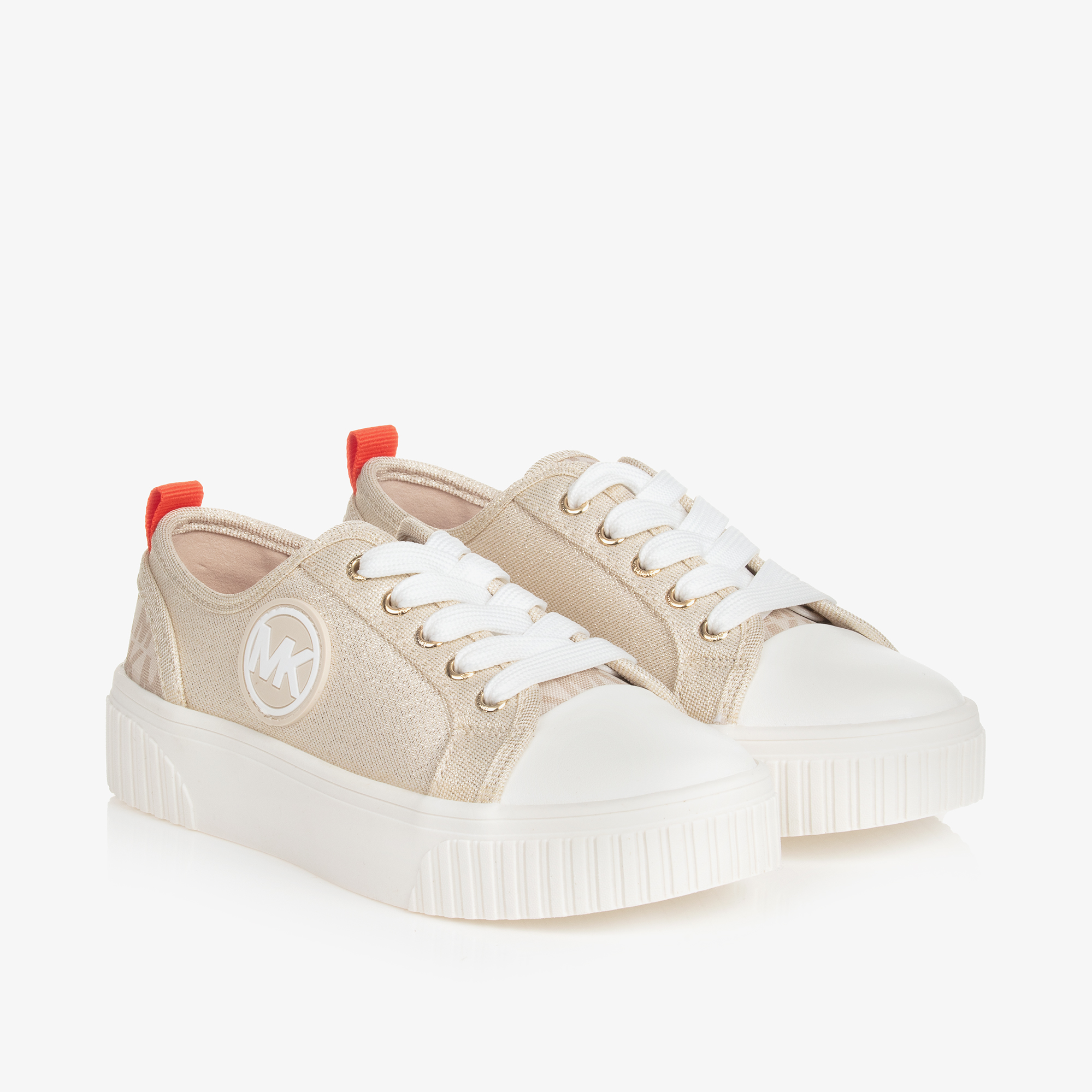 Michael Kors Kids Girls Gold Canvas Trainers