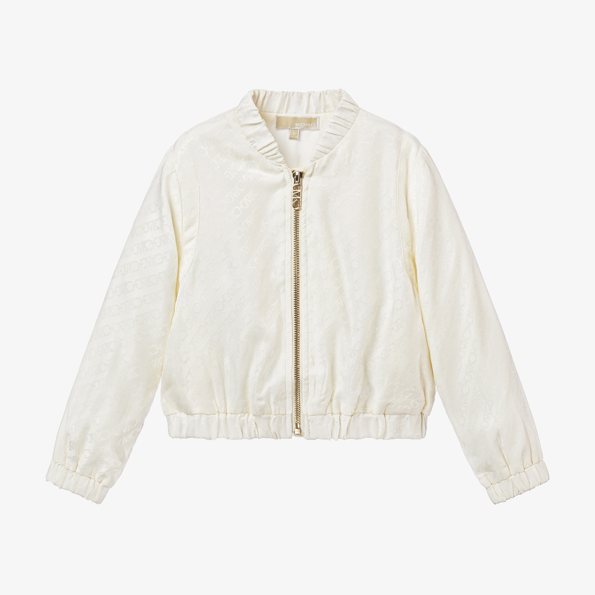 Michael Kors Kids Girls Ivory Satin Bomber Jacket Childrensalon Outlet