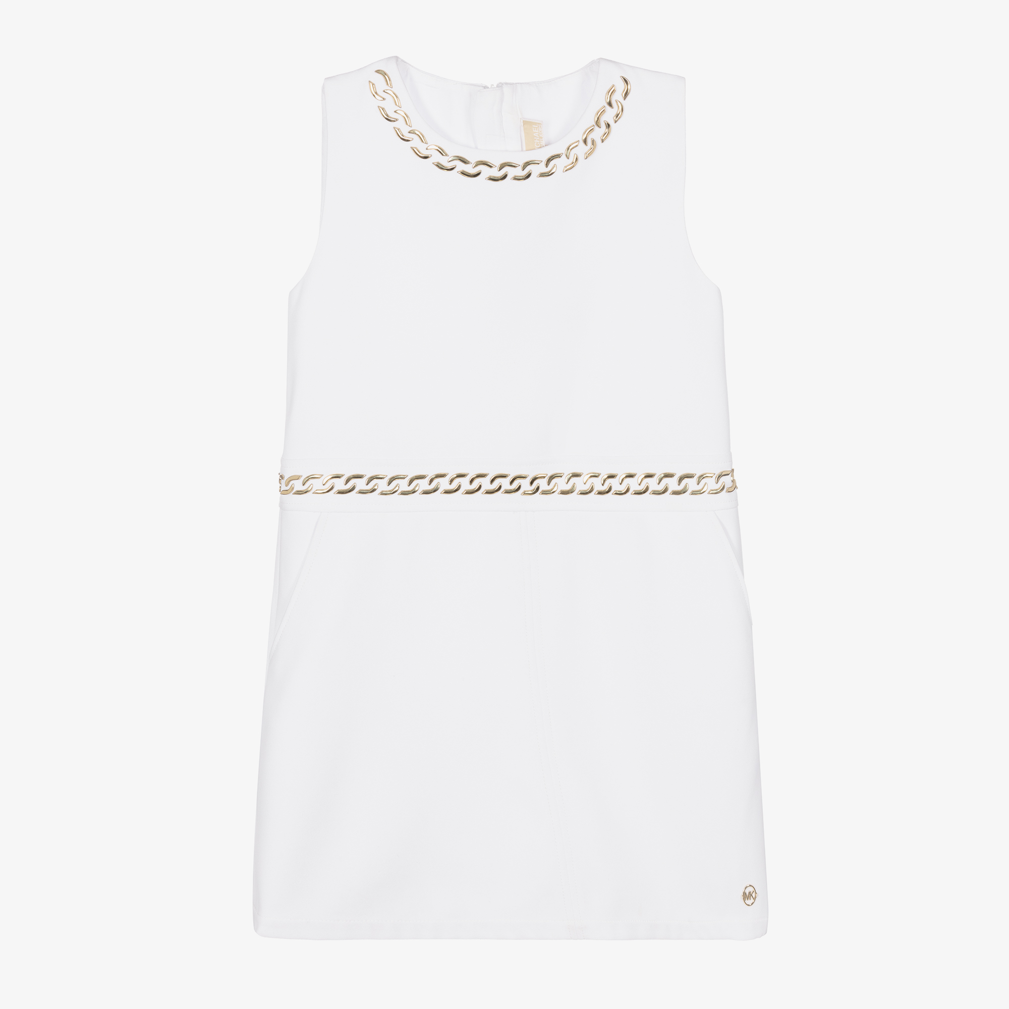 Michael Kors Kids Teen Girls White Crepe Shift Dress