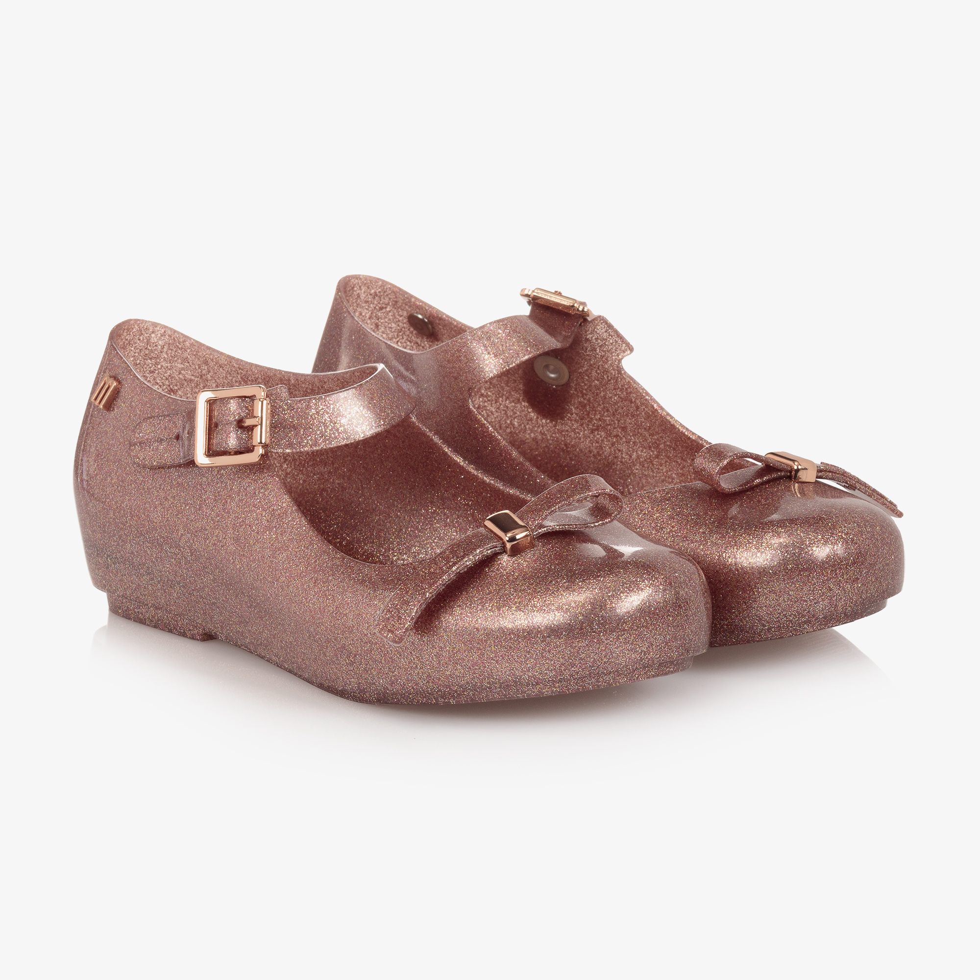 Mini Melissa Pink Glitter Jelly Shoes