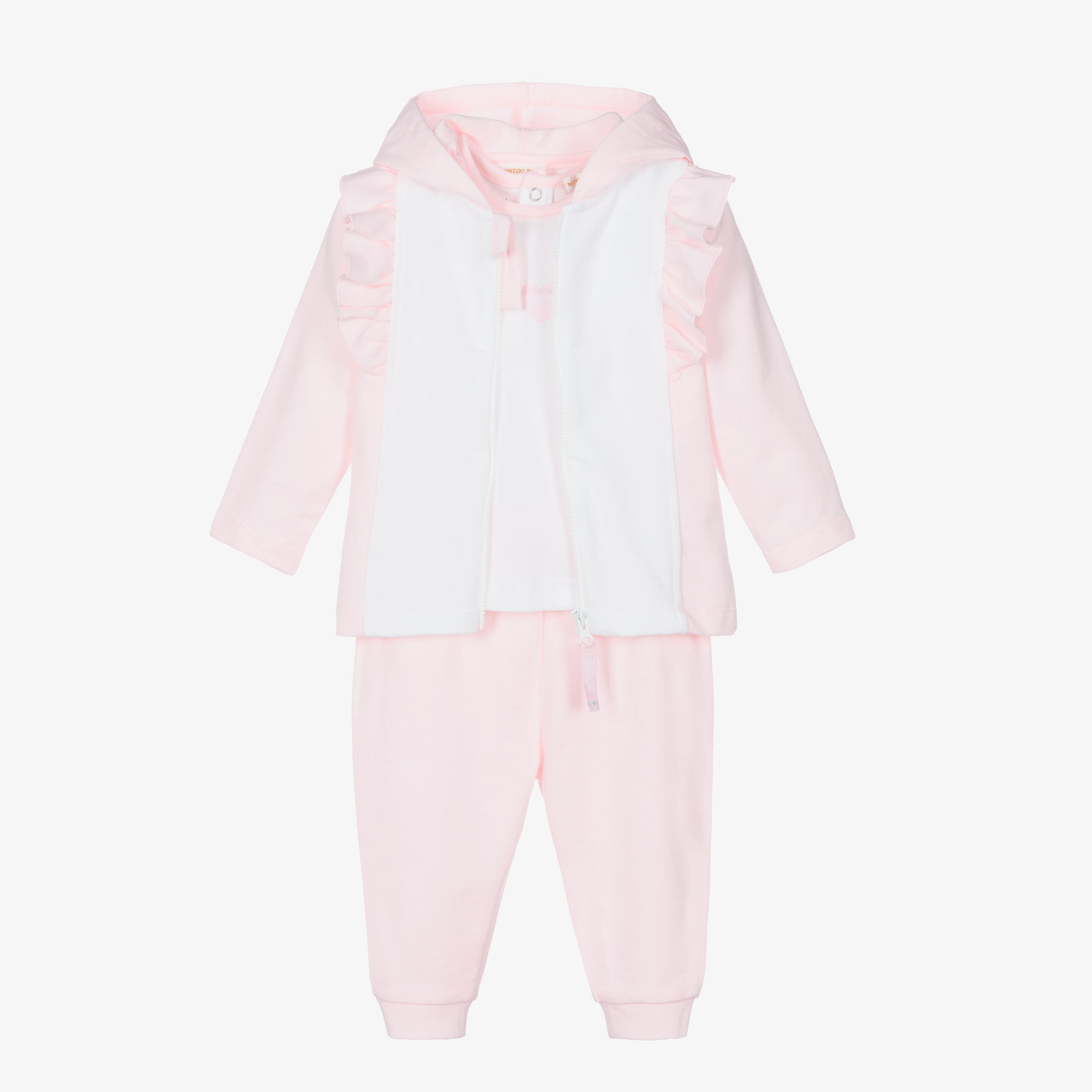 Pink and best sale white tracksuit