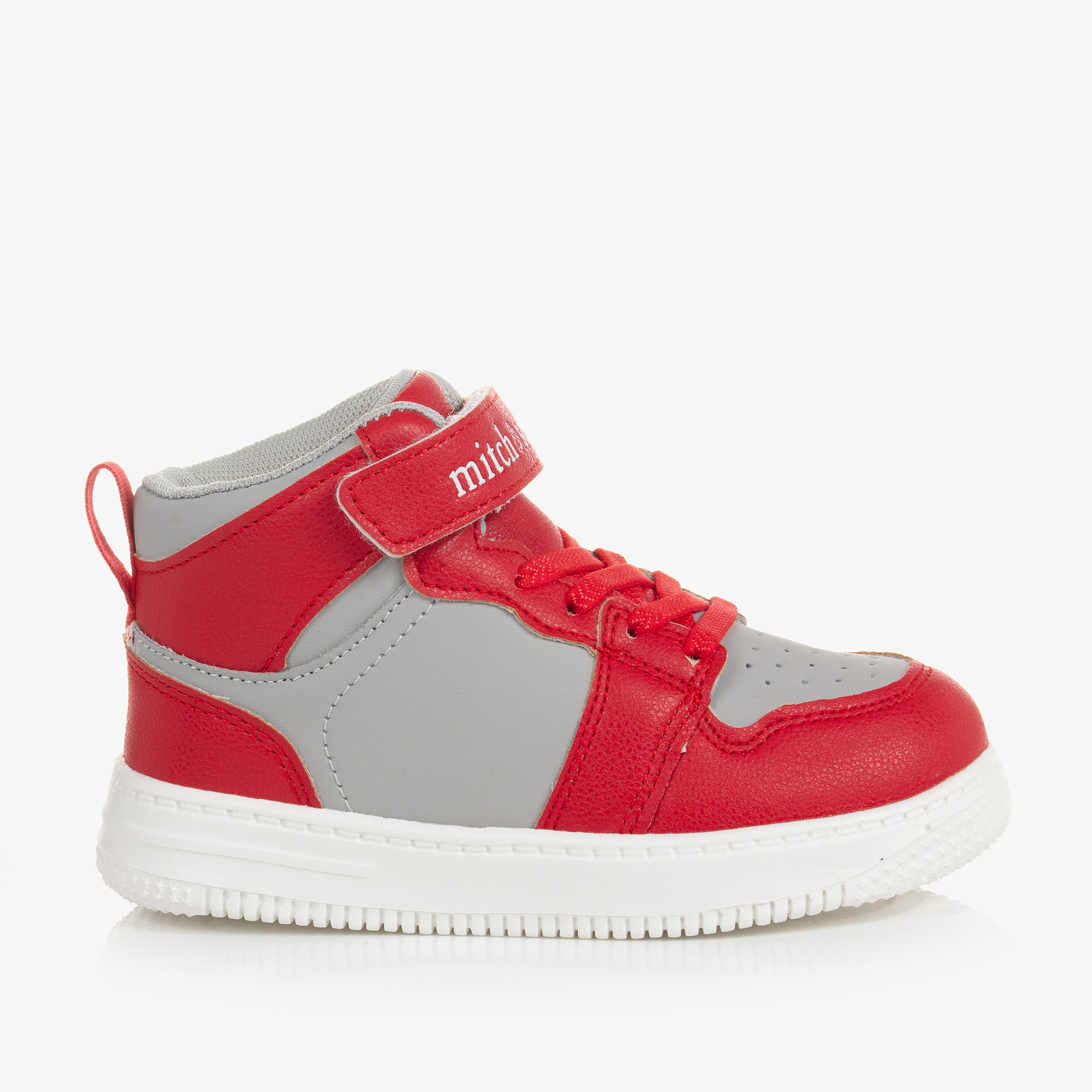 Mitch Son Boys Red Grey High Top Trainers Childrensalon Outlet