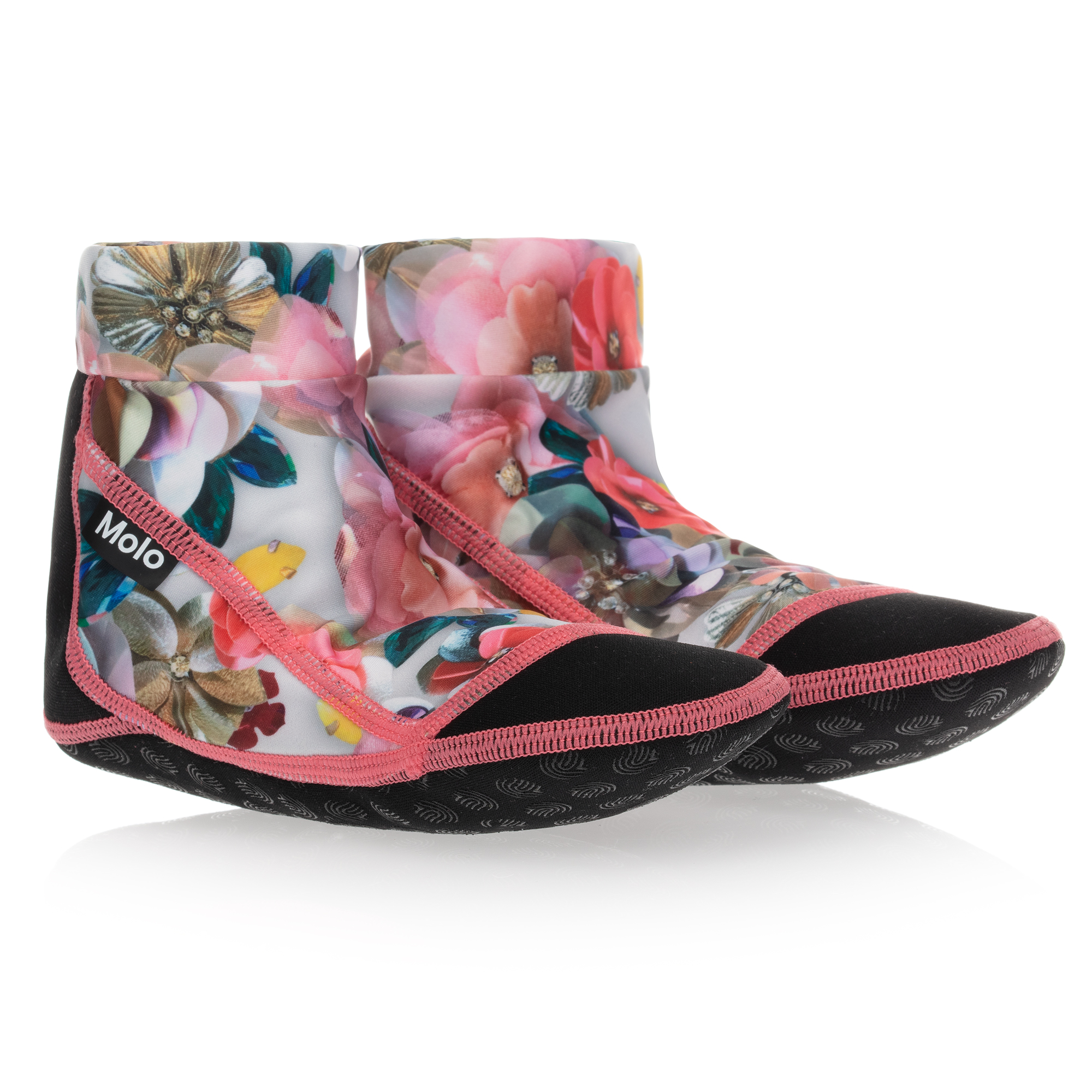 Molo - Black & Floral Pink Aqua Shoes | Childrensalon Outlet