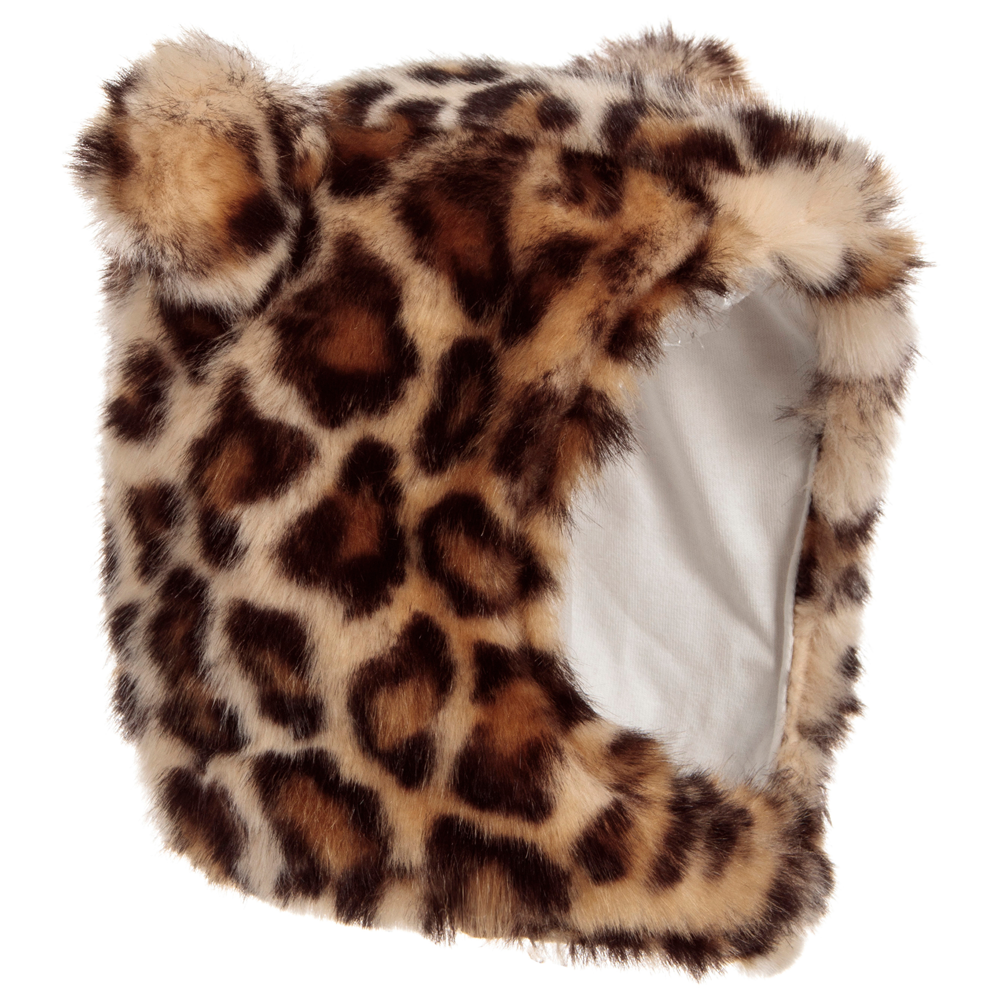 Leopard Print Faux Fur Hat in Multicoloured - Dolce Gabbana Kids