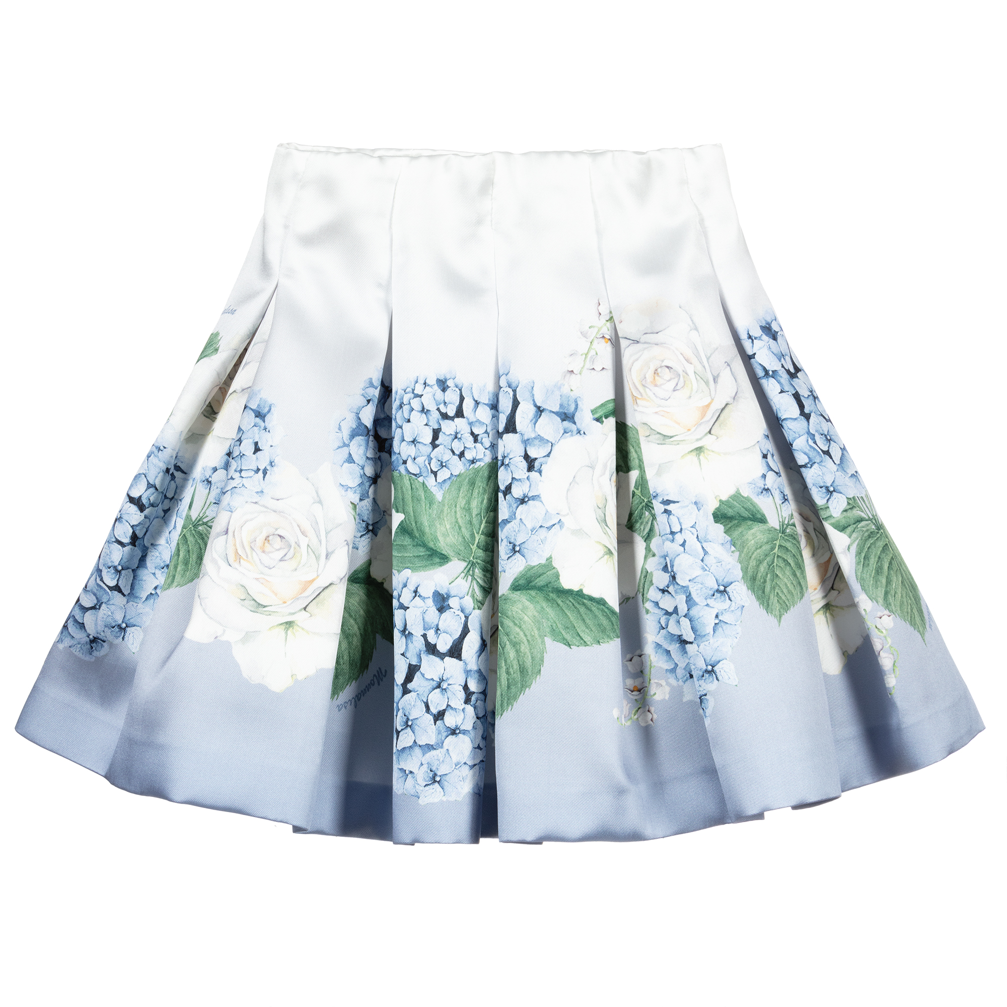 Monnalisa Chic - Falda azul con estampado de hortensias para niña |  Childrensalon Outlet