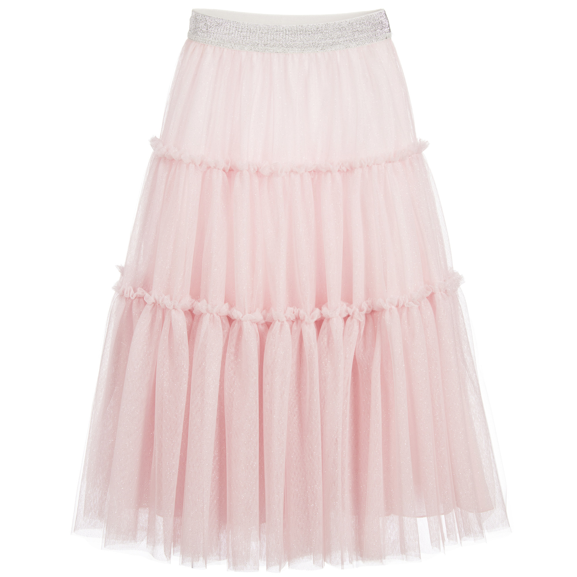 Monnalisa Chic Girls Long Pink Tulle Skirt