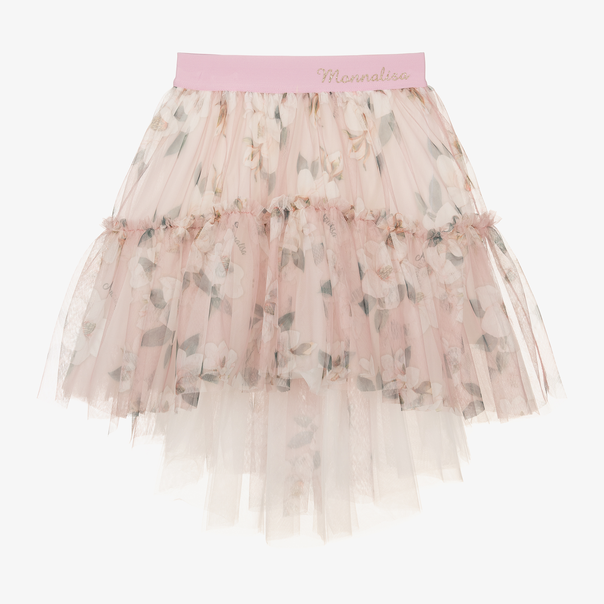 Pink tulle 2025 floral skirt