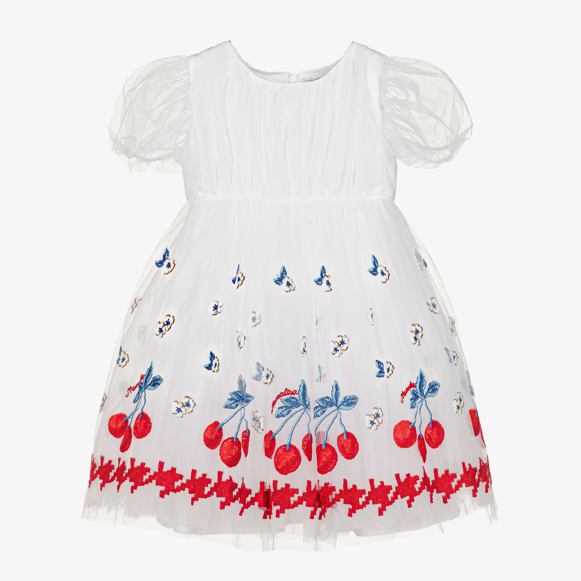 Girls white outlet embroidered dress