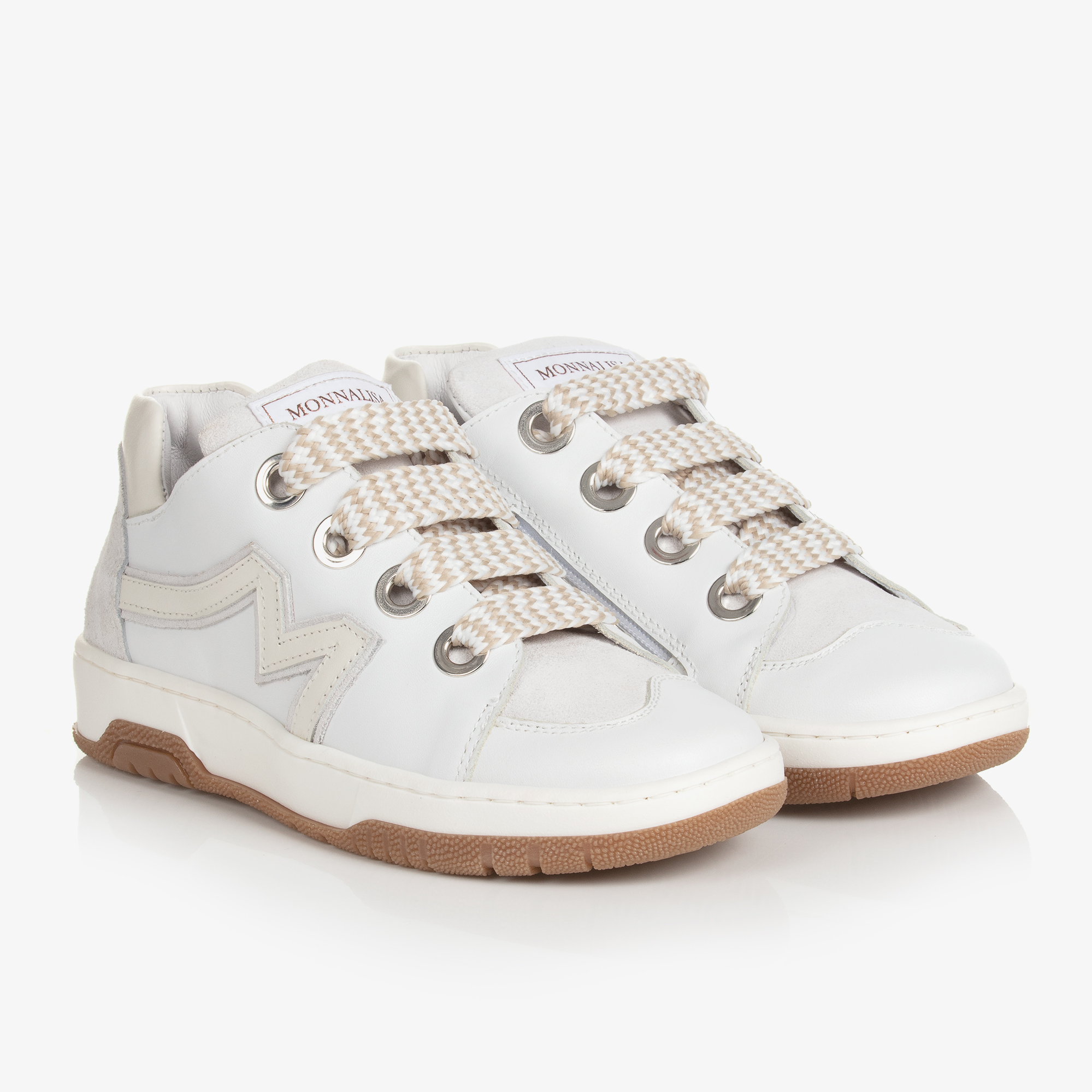 Monnalisa low-top leather sneakers - White