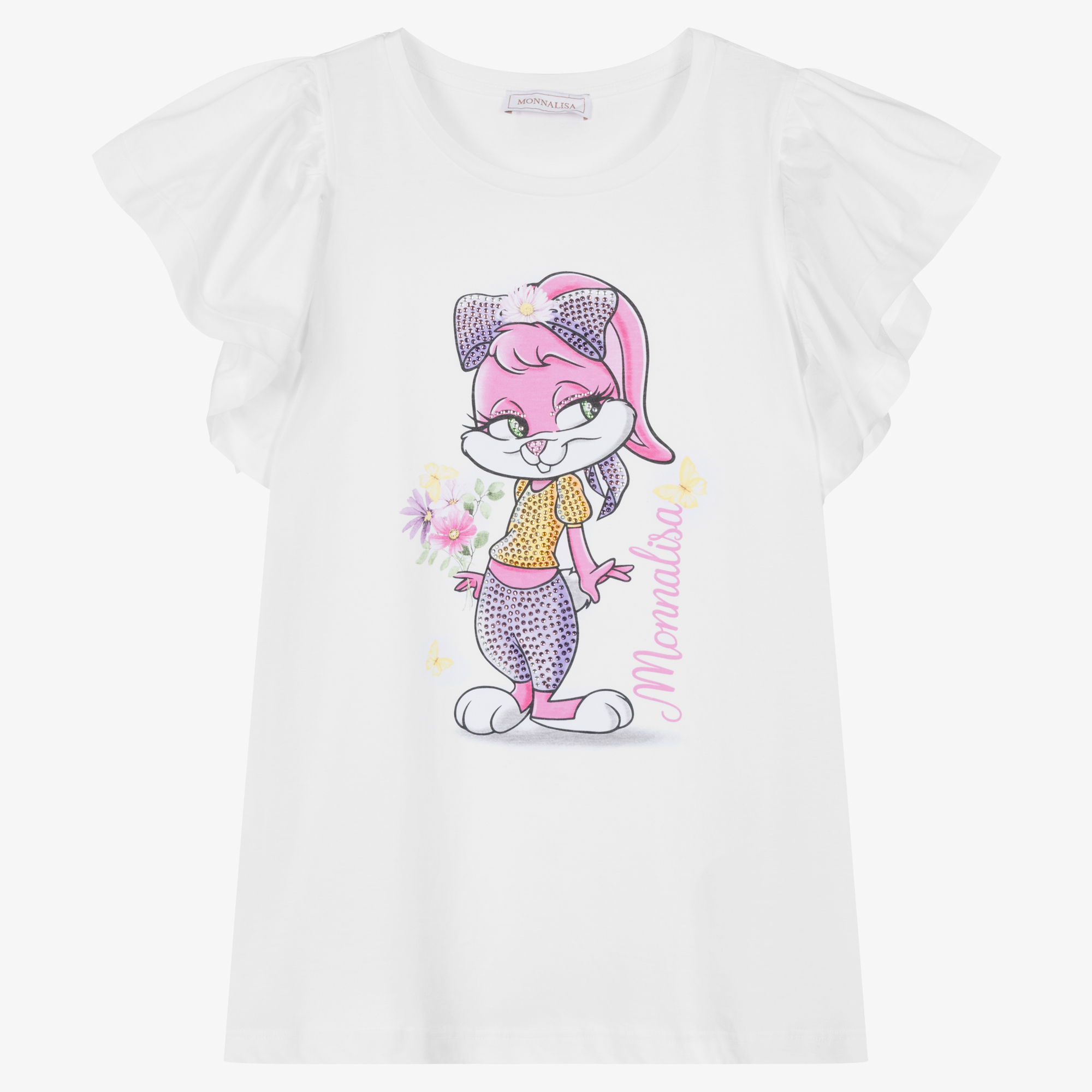 Monnalisa - Weißes Teen Lola | Childrensalon T-Shirt Bunny Outlet