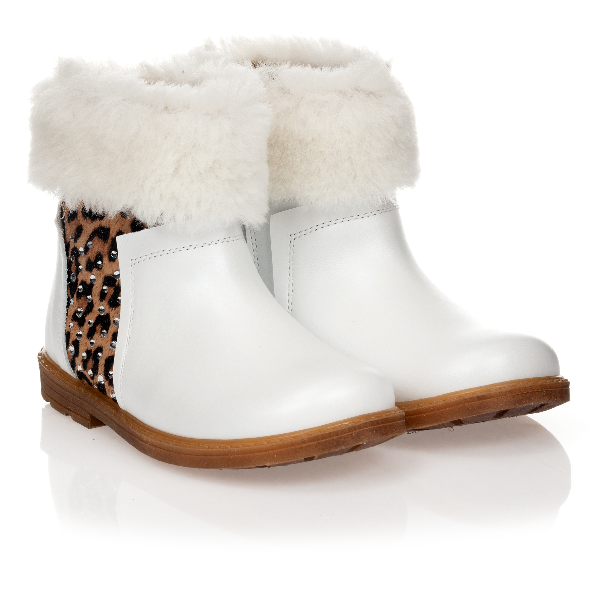 White fur hot sale ankle boots