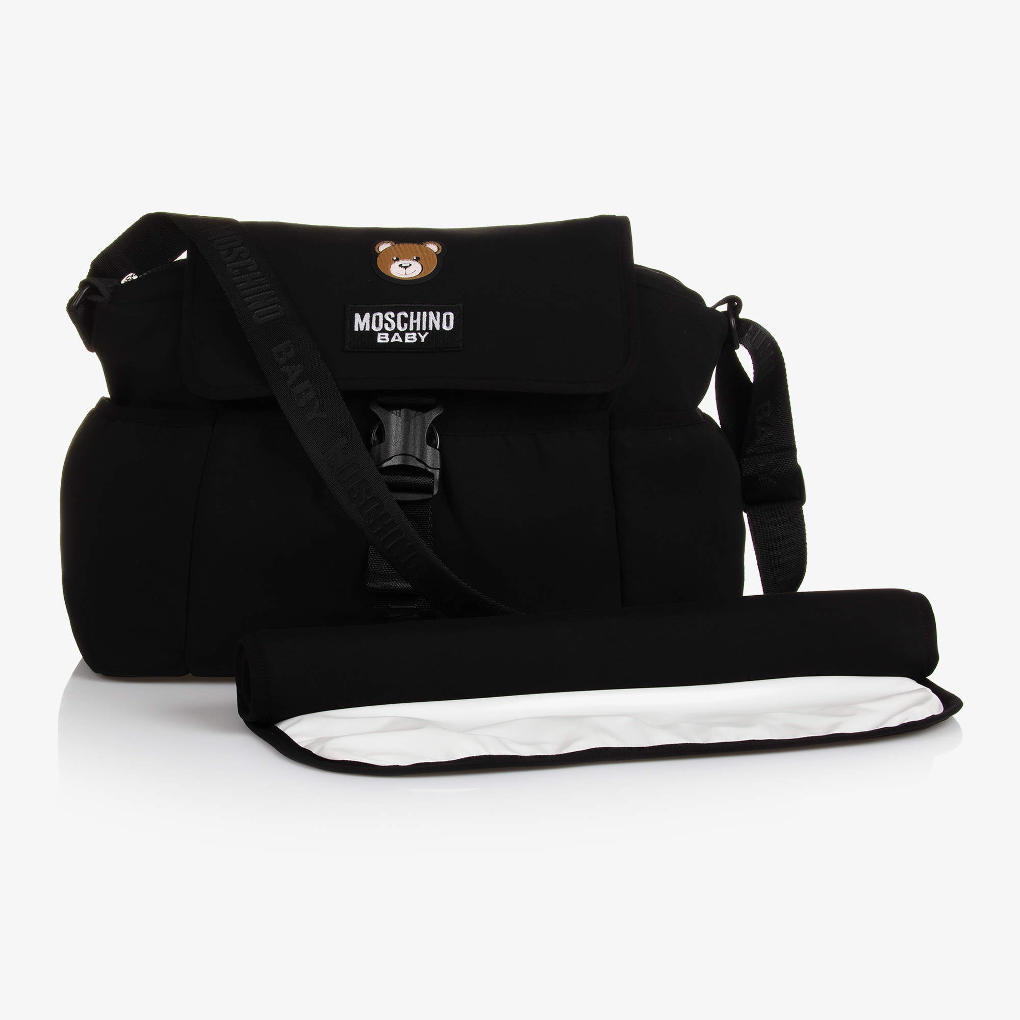 Moschino shops diaper bag black