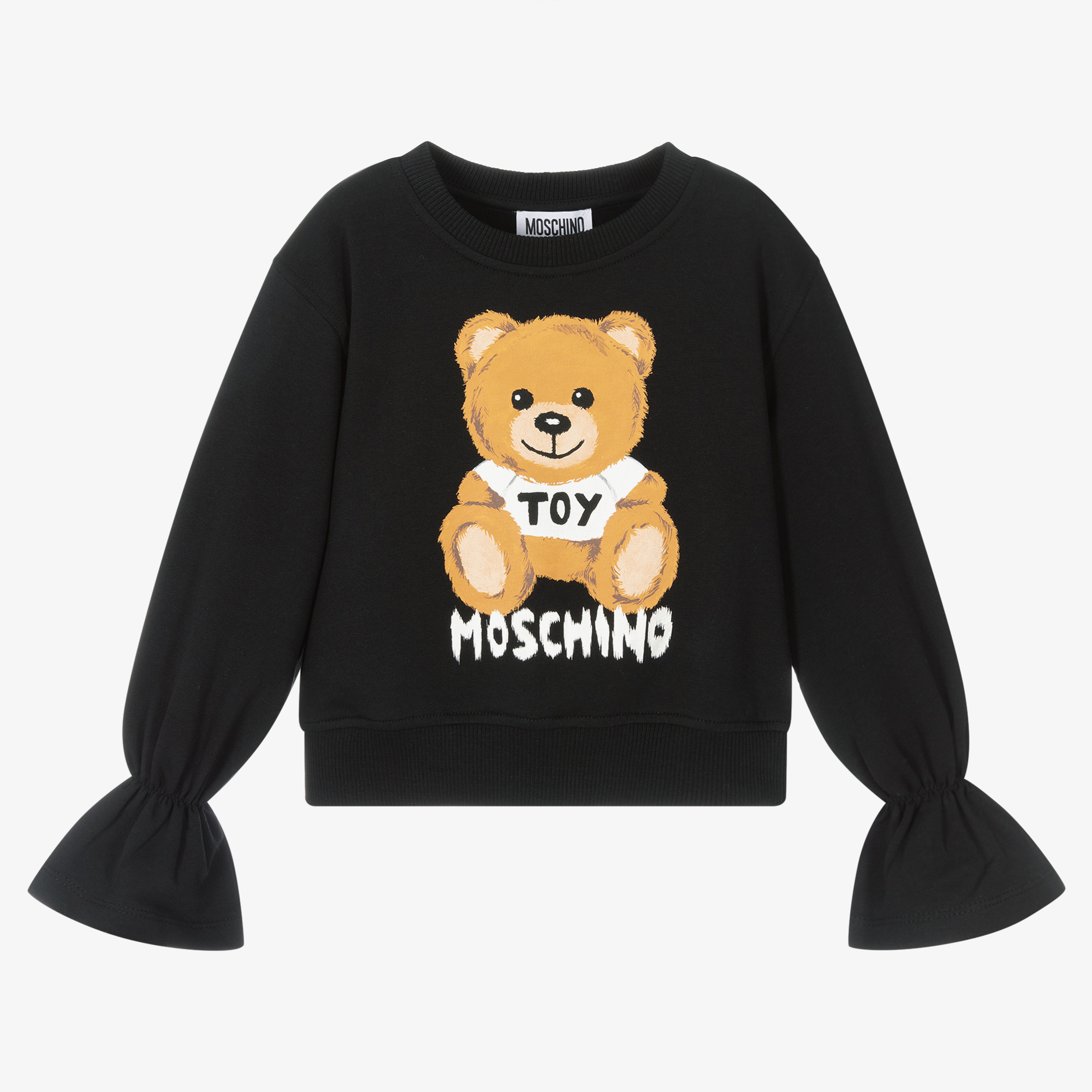 Moschino Kid Teen Girls Black Logo Sweatshirt