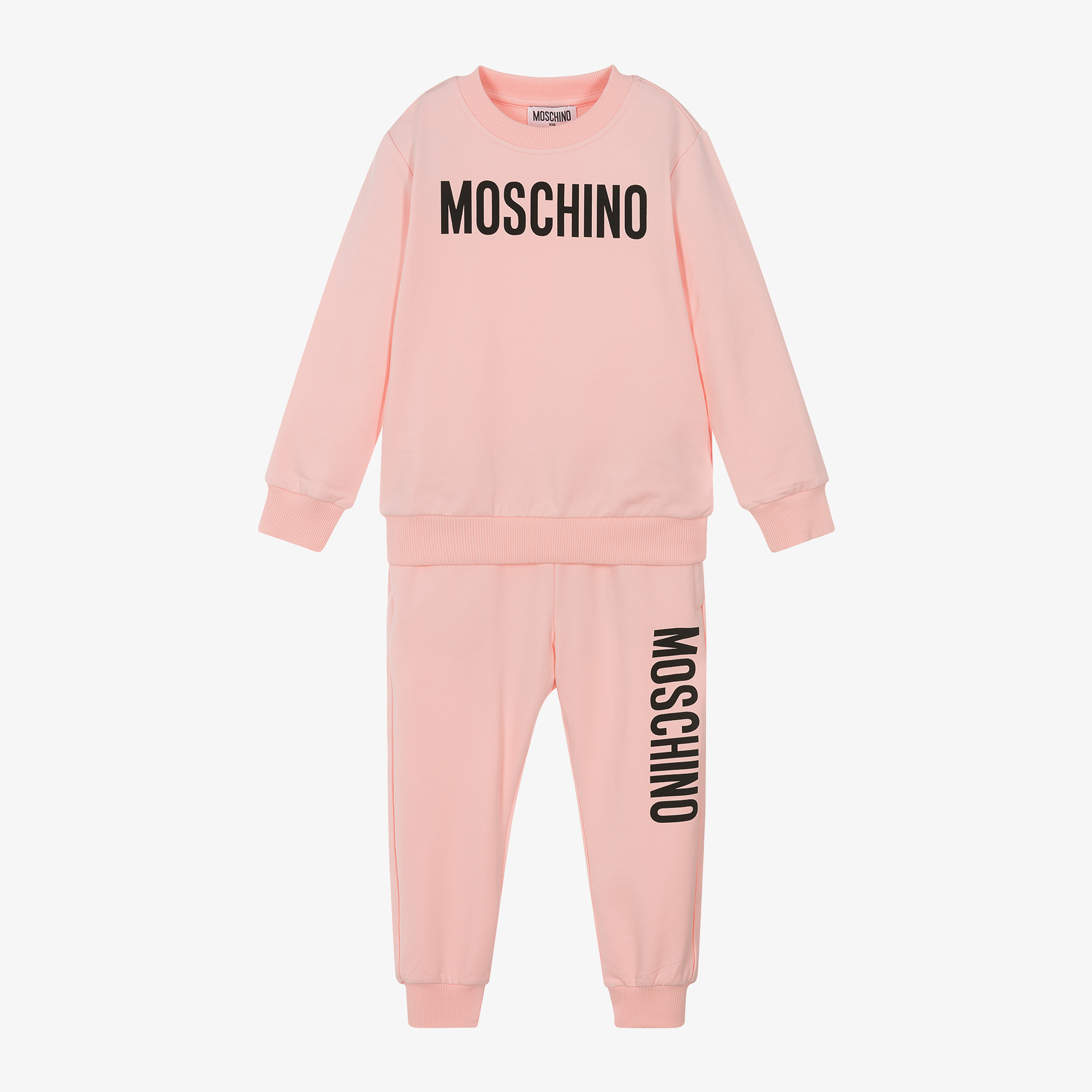 Moschino Kid Teen Girls Pink Cotton Tracksuit Childrensalon Outlet