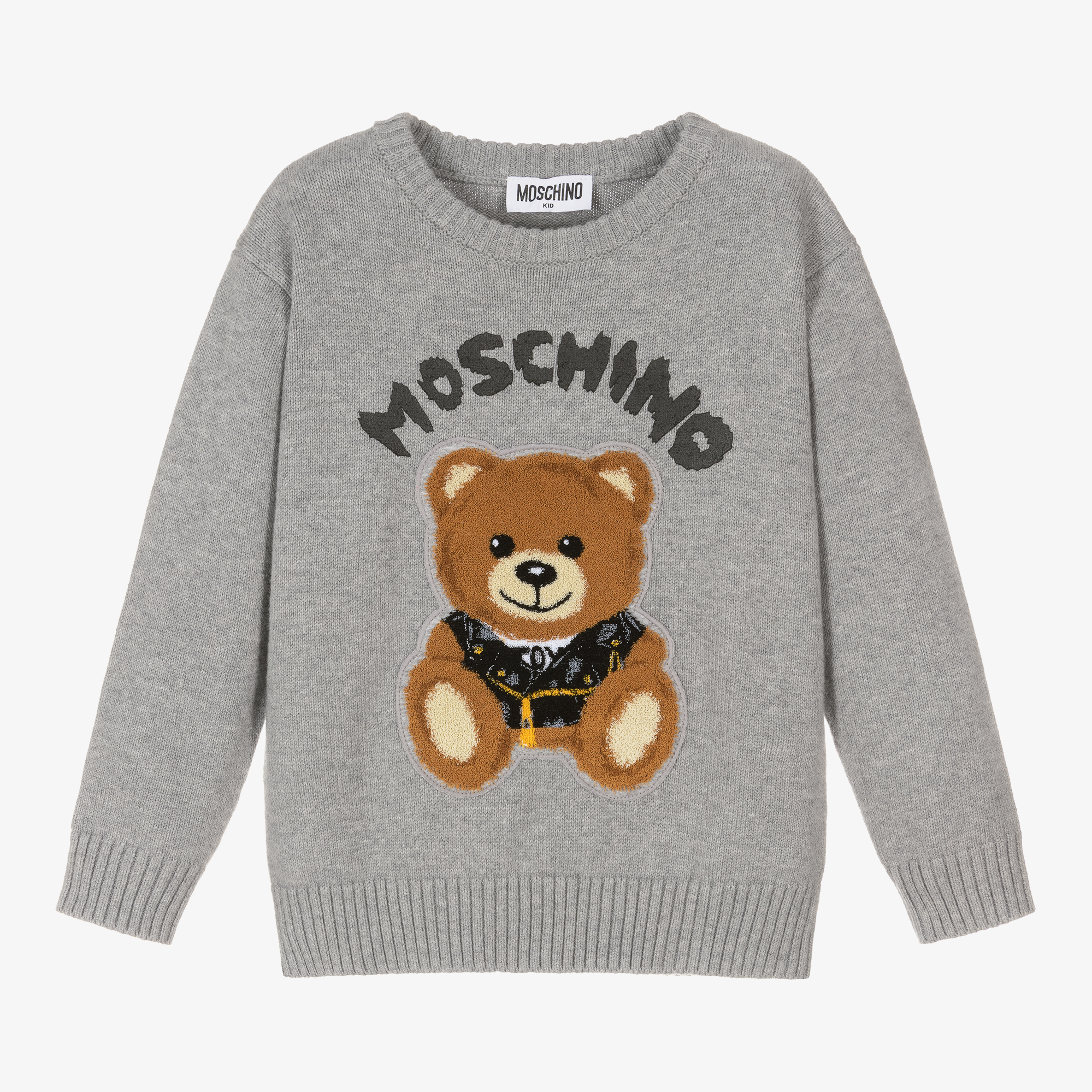 Moschino Kids Logo with Teddy Bear Sweater - Ivory